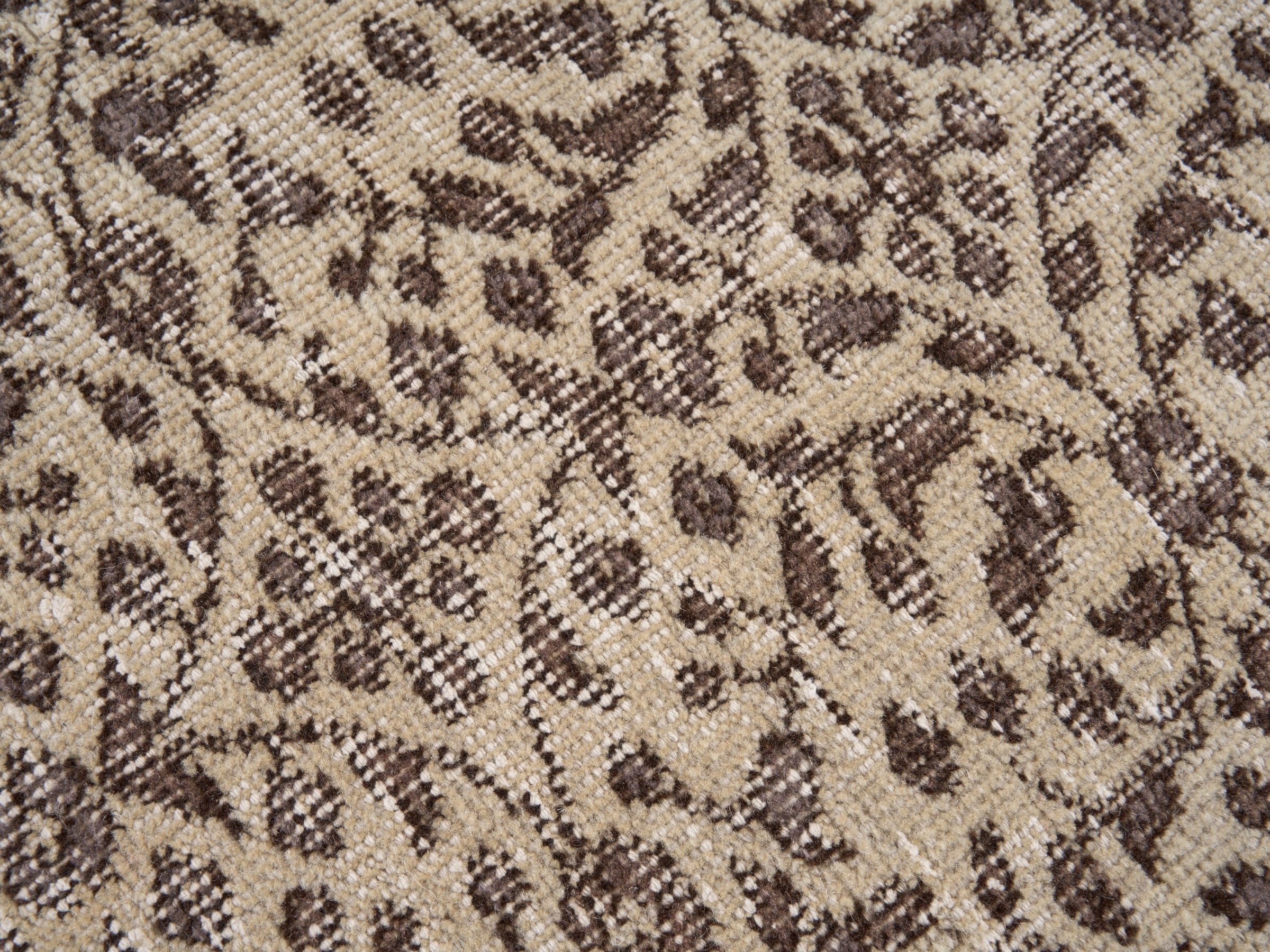 Turkish Isparta area rug in taupe and greige, view 7 of 10