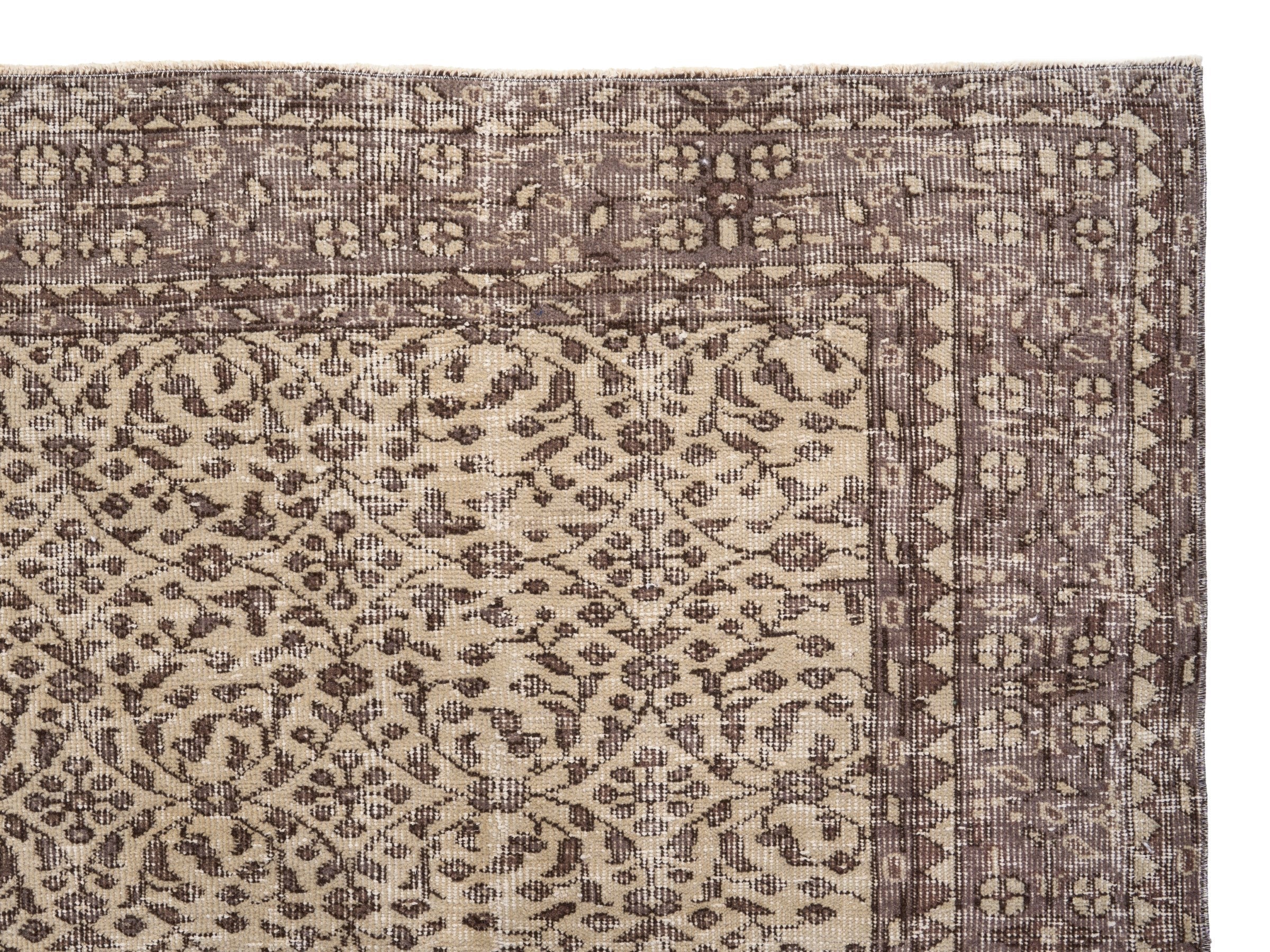 Turkish Isparta area rug in taupe and greige, view 8 of 10
