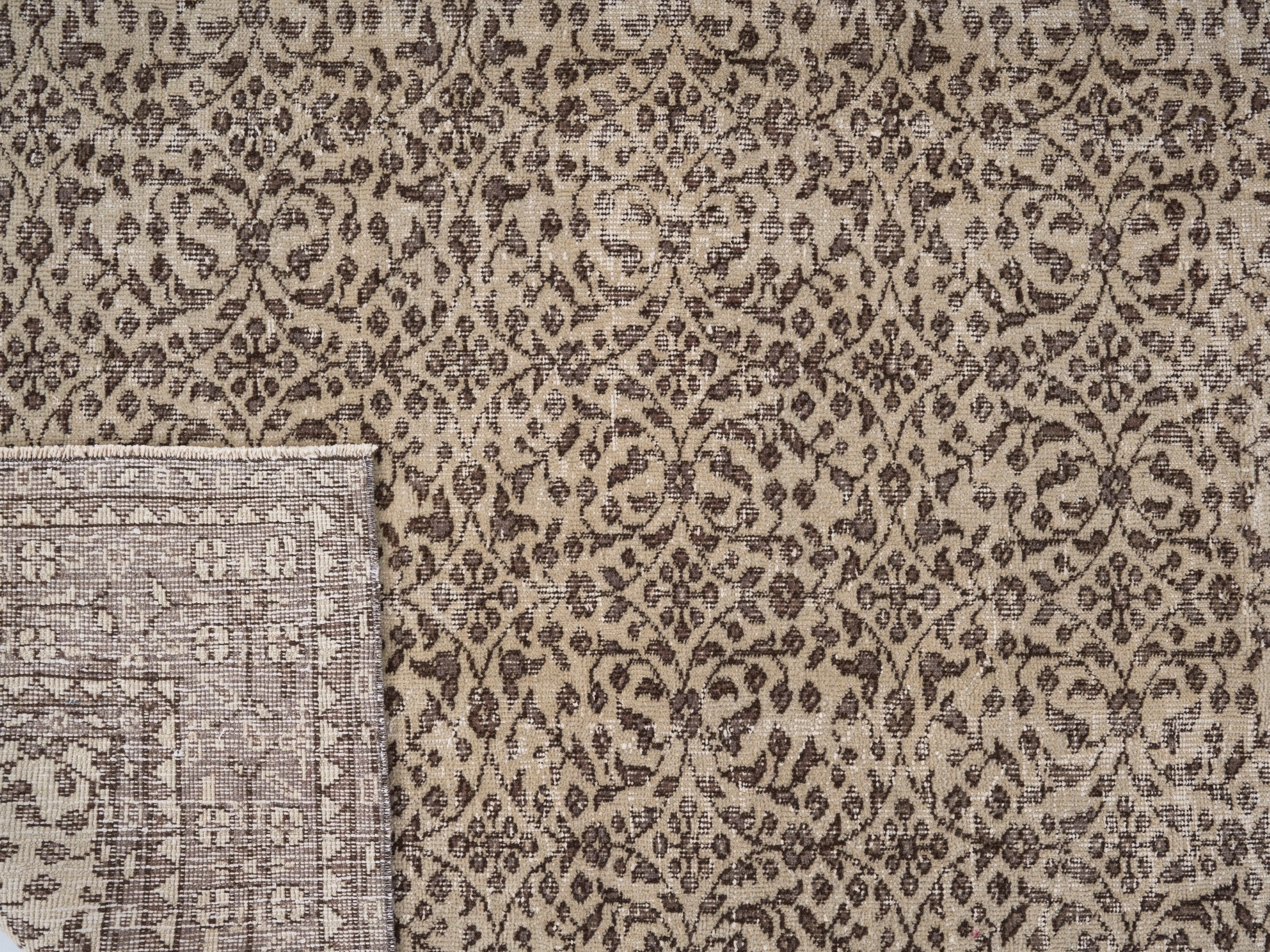 Turkish Isparta area rug in taupe and greige, view 10 of 10