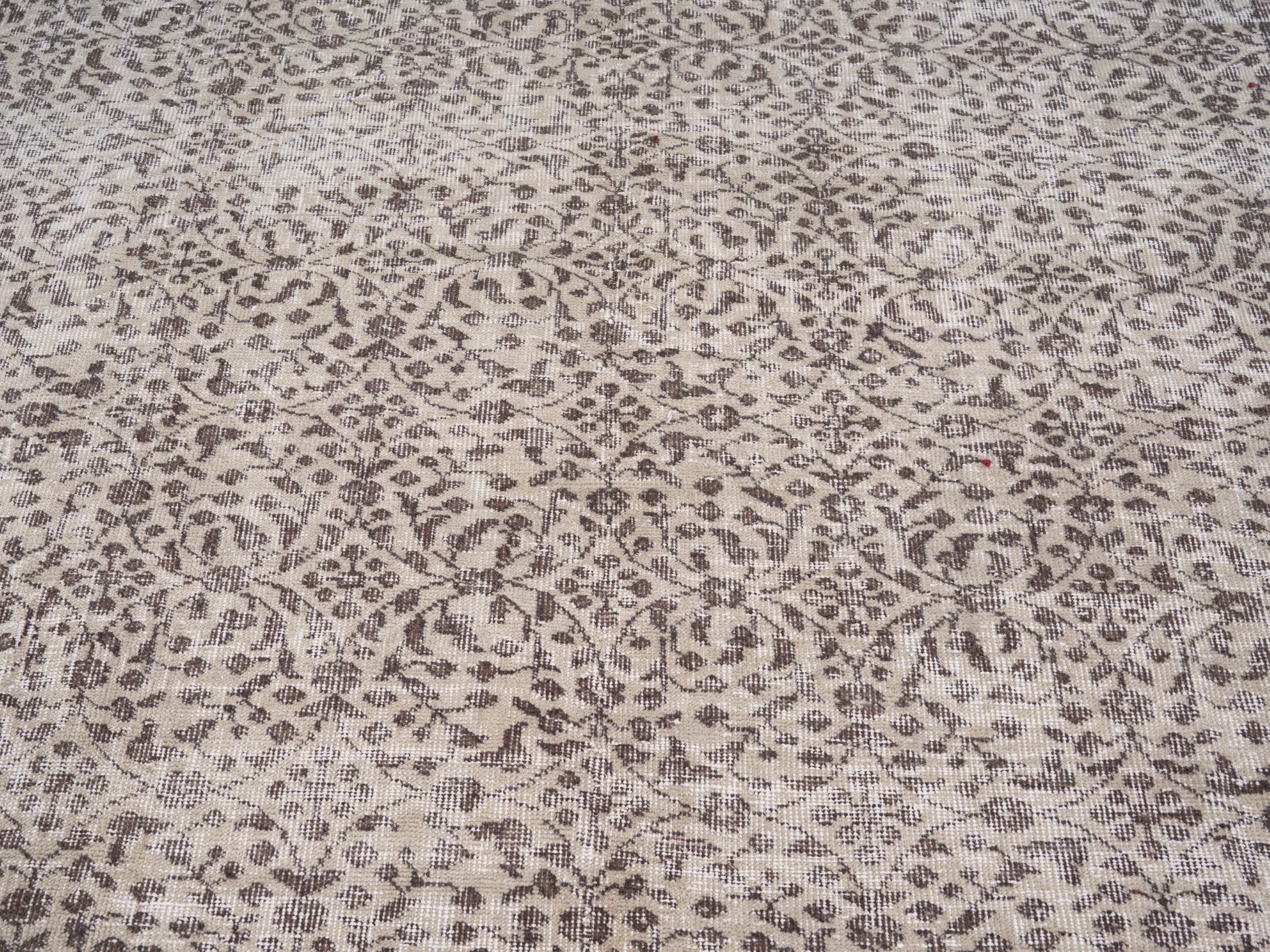 Turkish Isparta area rug in cream and taupe, view 4 of 10