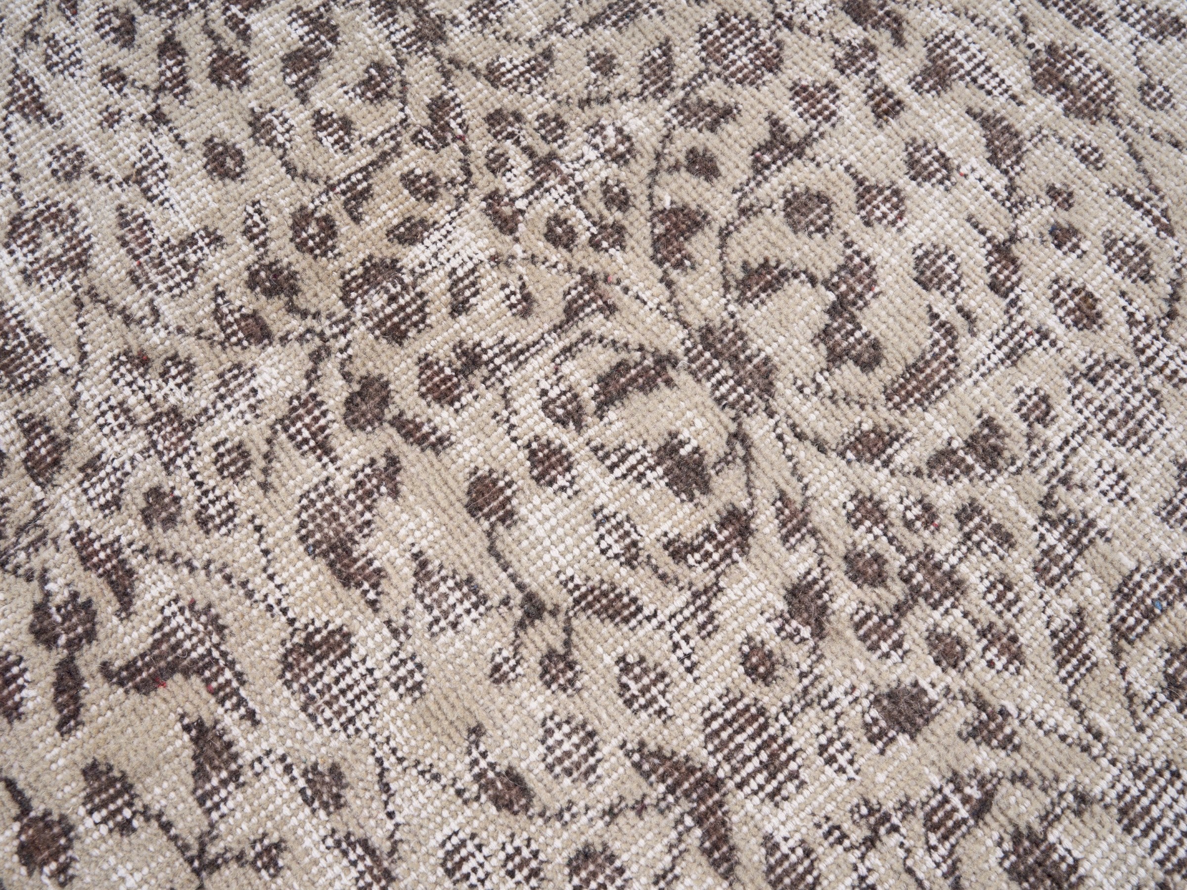 Turkish Isparta area rug in cream and taupe, view 7 of 10