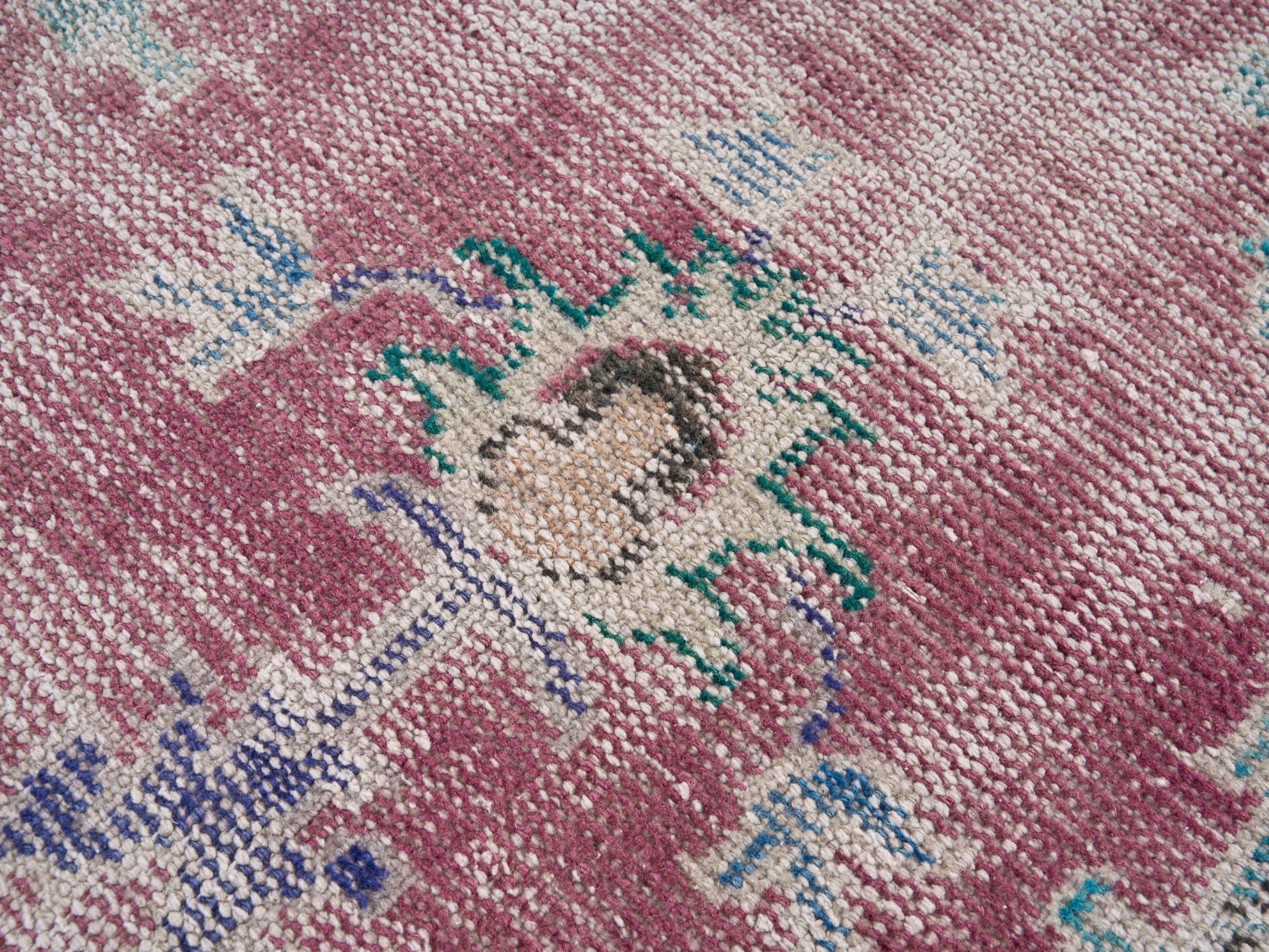Turkish Manisa oversized rug in dusty rose and navy, view 7 of 10