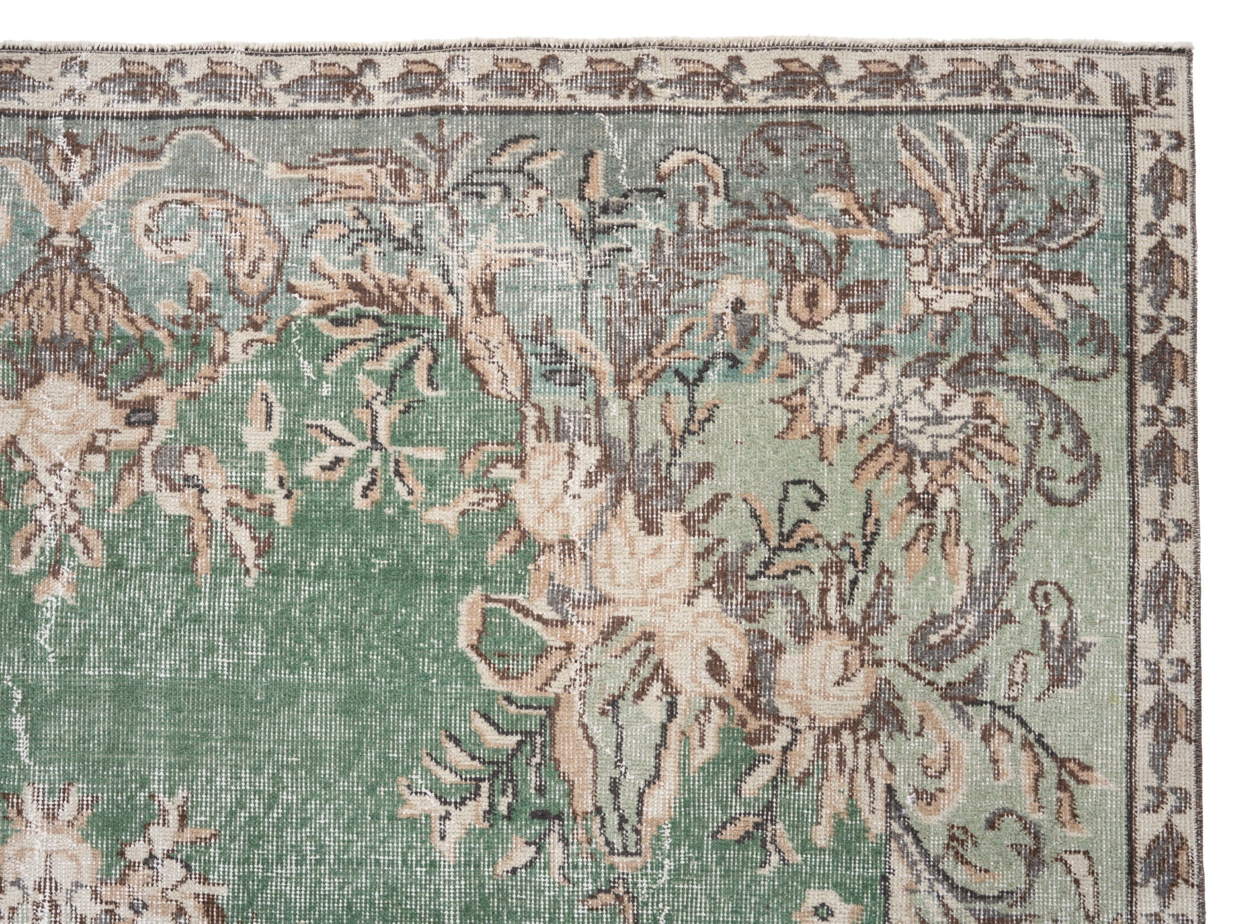 Turkish Isparta oversized rug in sage and cream, view 8 of 10