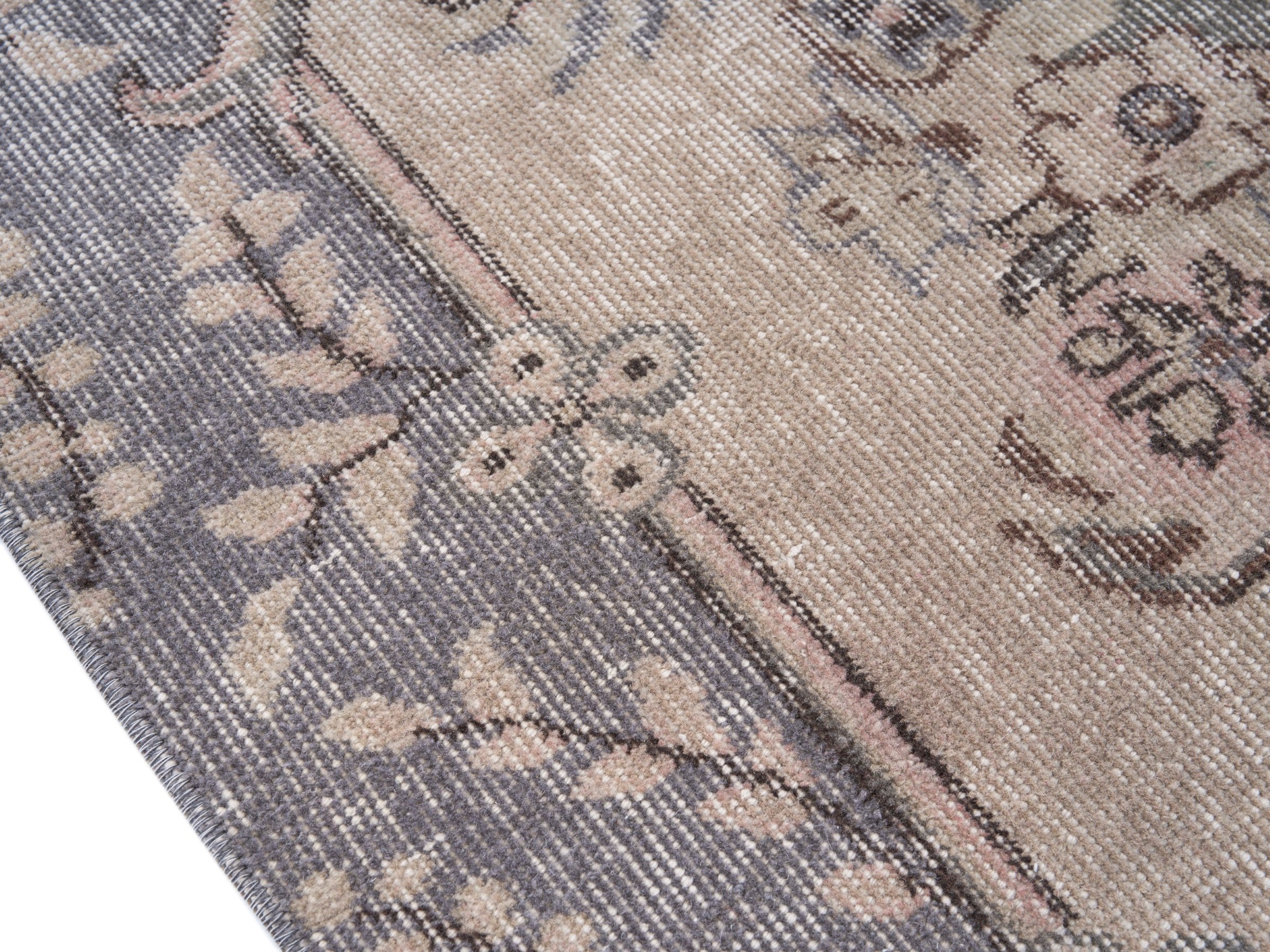Turkish Isparta area rug in cream and greige, view 6 of 10
