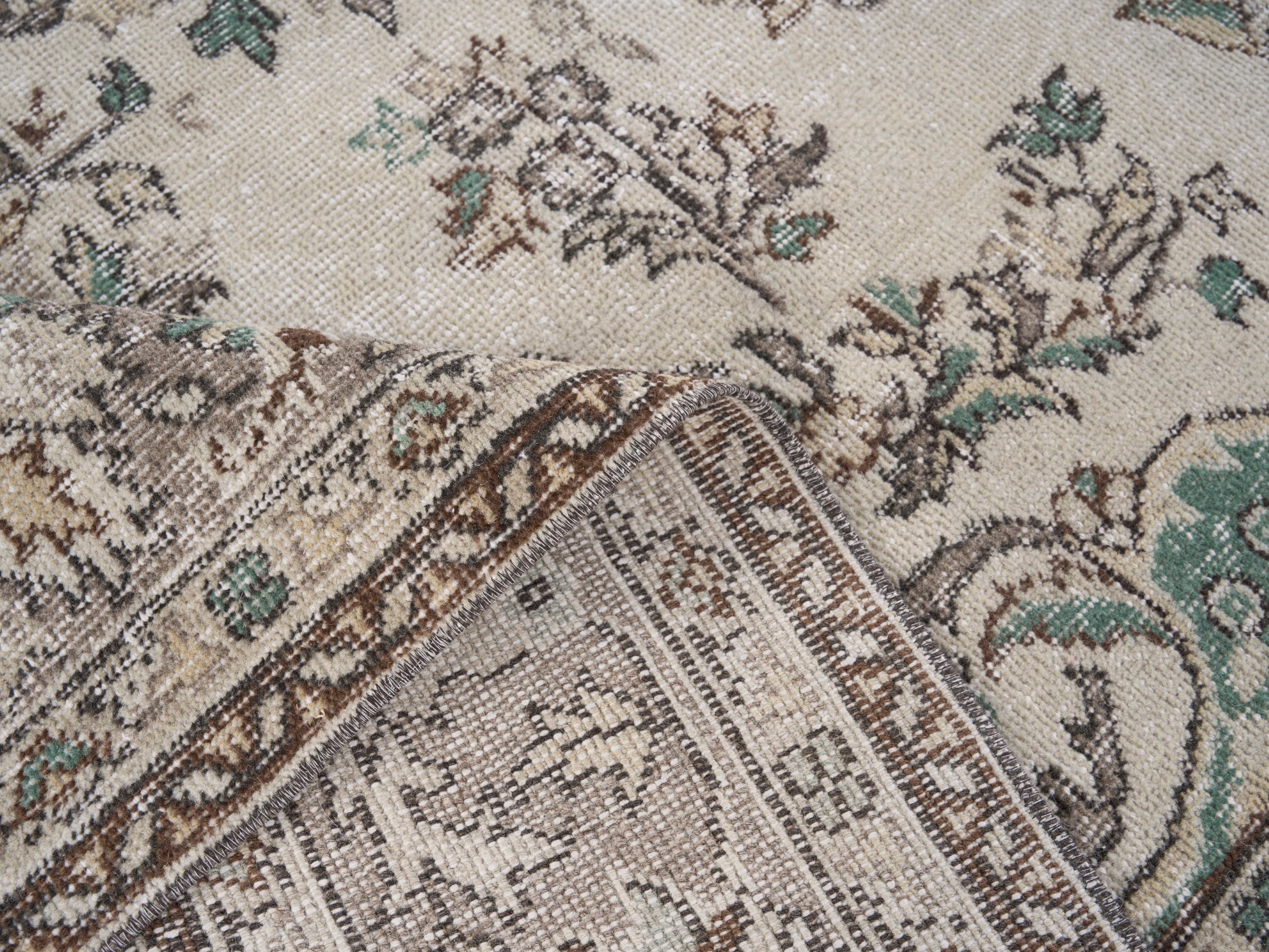 Turkish Isparta oversized rug in cream and greige, view 9 of 10