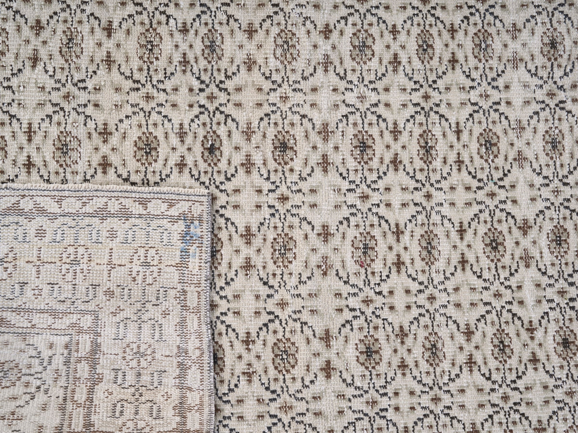 Turkish Manisa area rug in cream and taupe, view 10 of 10