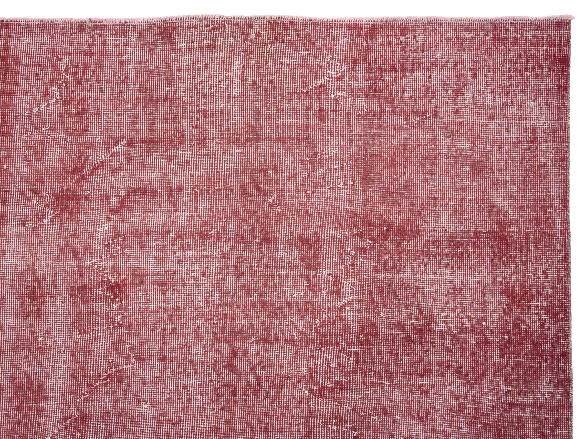 Turkish Isparta area rug in faded red and muted pink, view 8 of 10