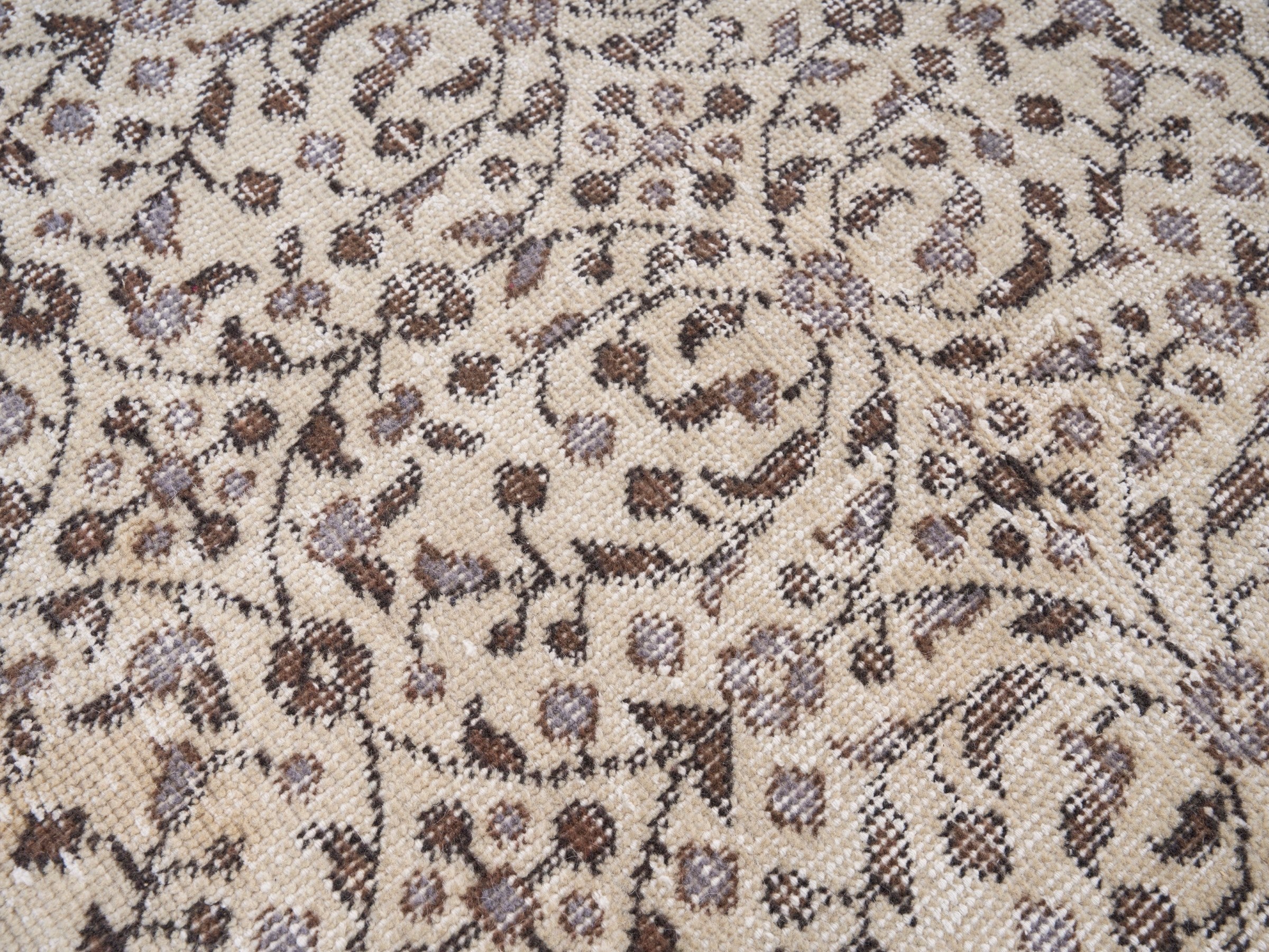 Turkish Isparta area rug in cream and greige, view 7 of 10