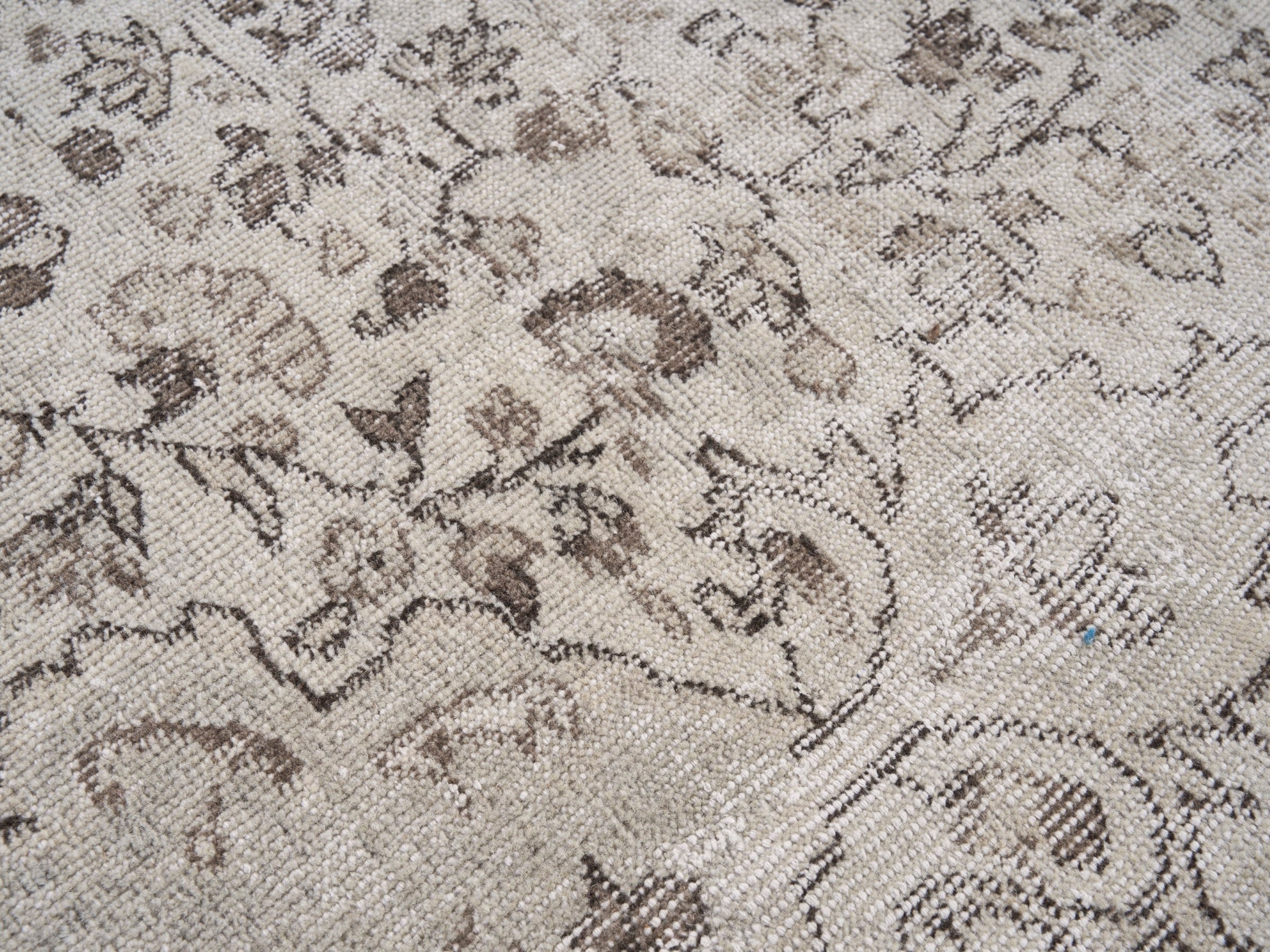 Turkish Isparta area rug in cream and taupe, view 7 of 10