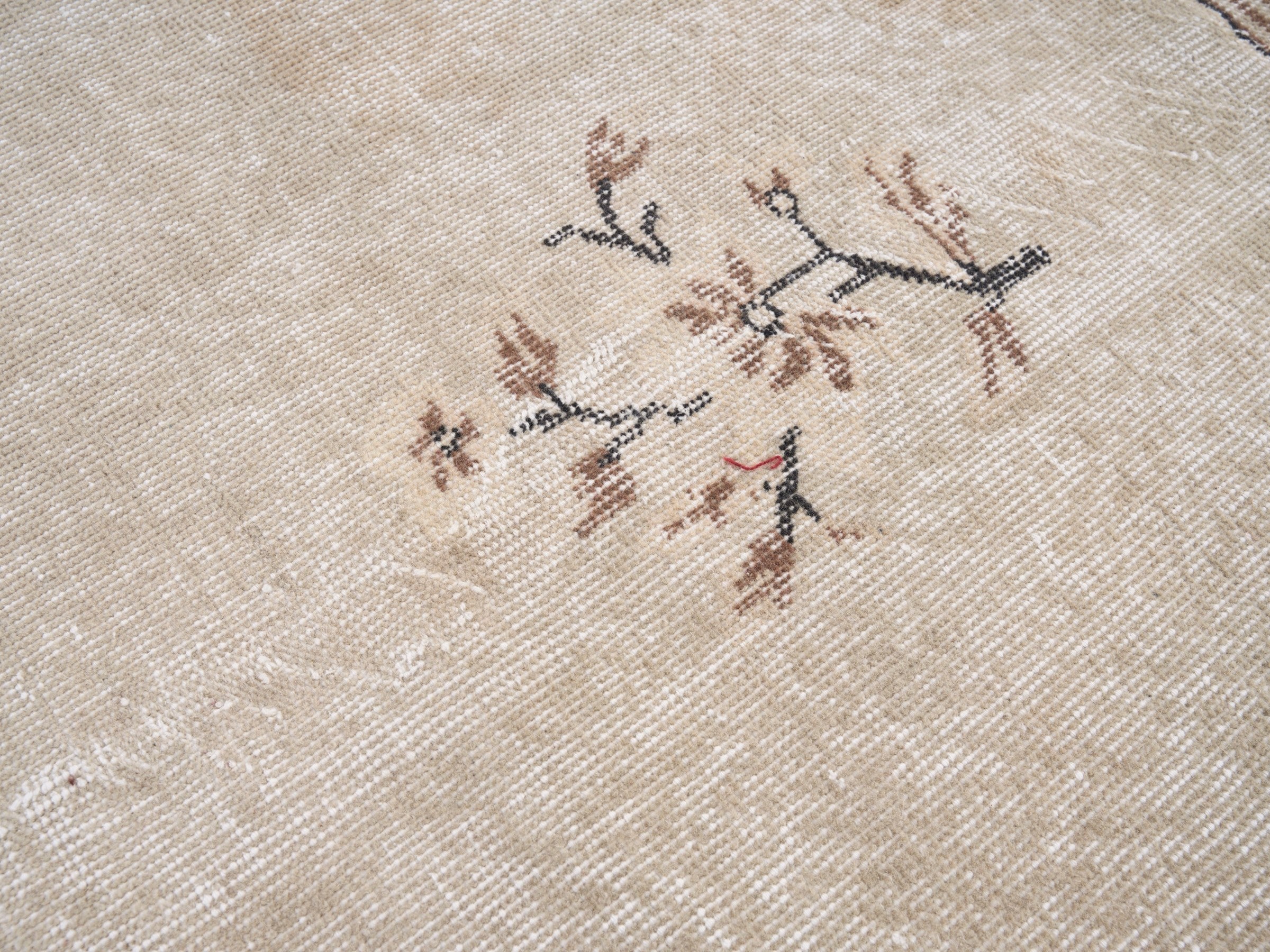 Turkish Isparta area rug in cream and greige, view 7 of 10