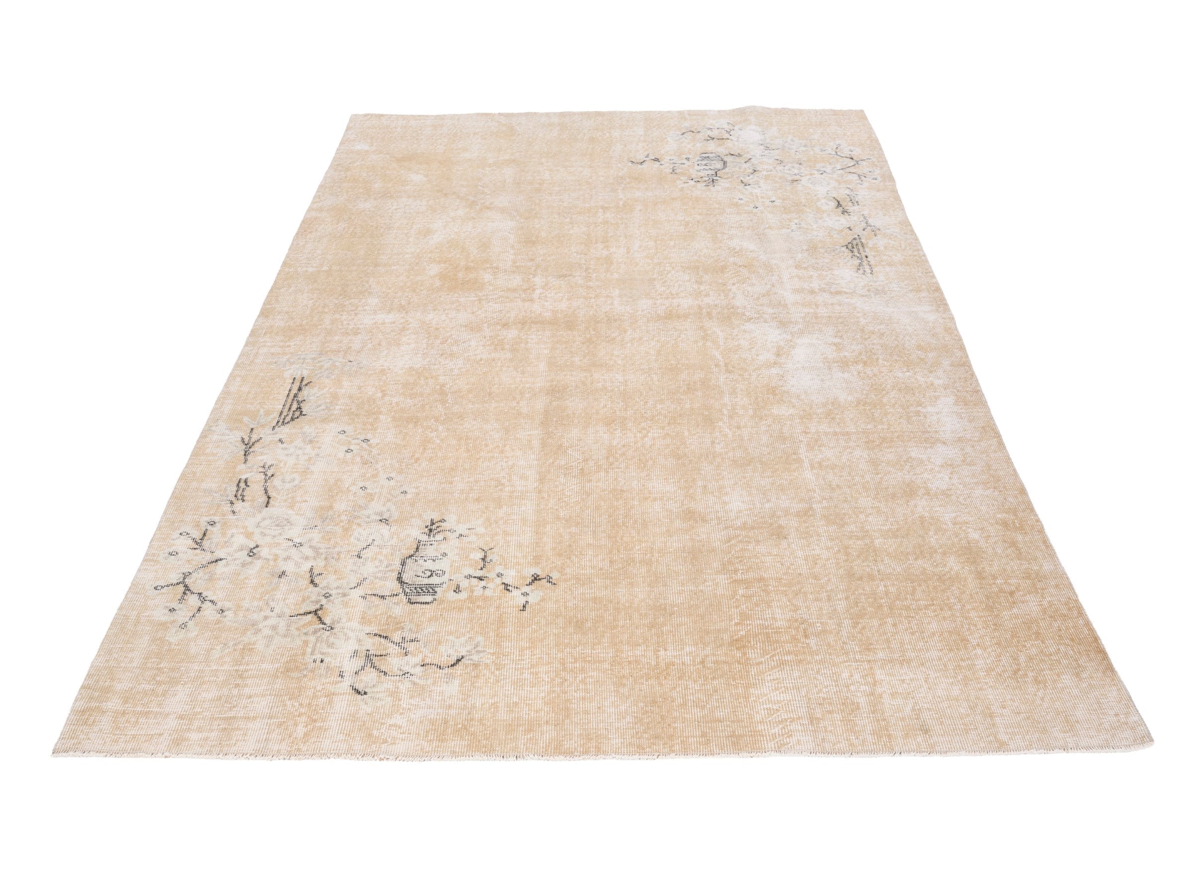 Turkish Isparta area rug in beige and greige, view 2 of 9