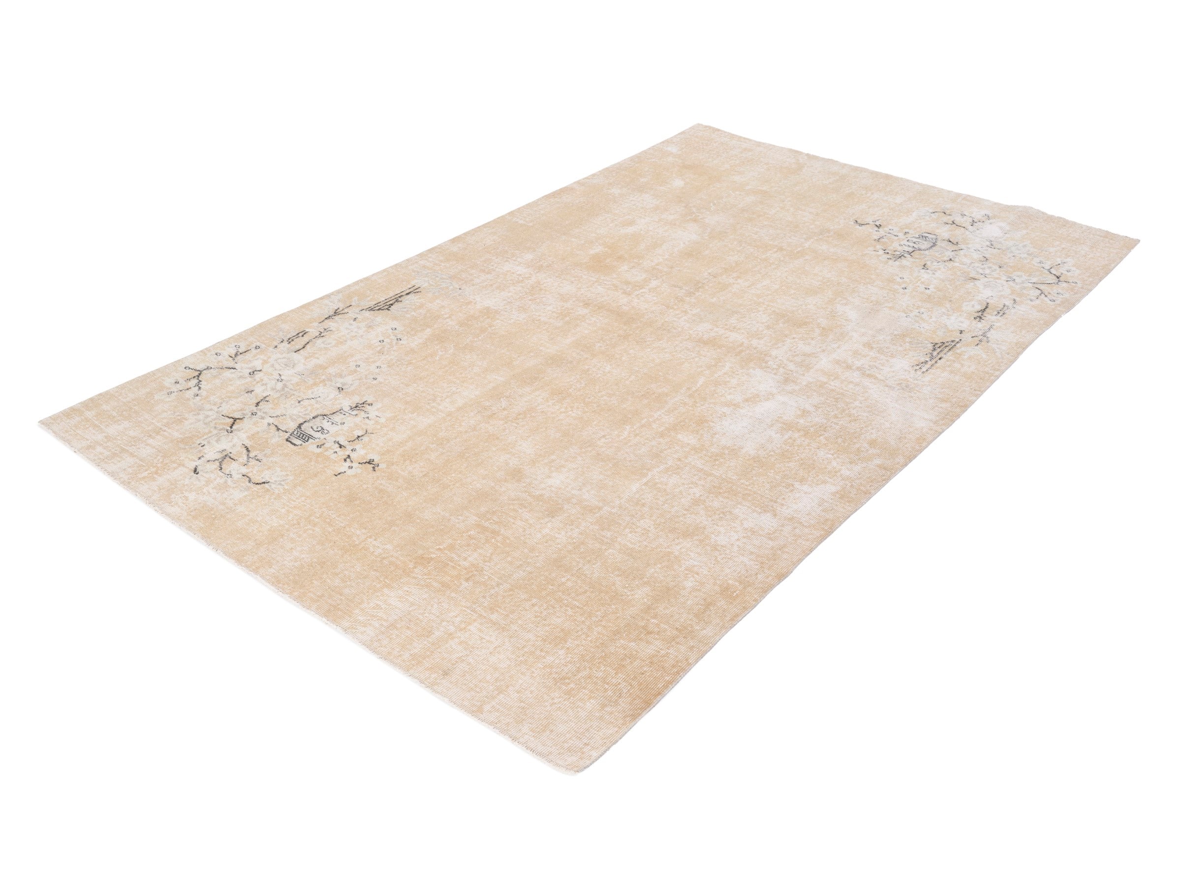 Turkish Isparta area rug in beige and greige, view 3 of 9