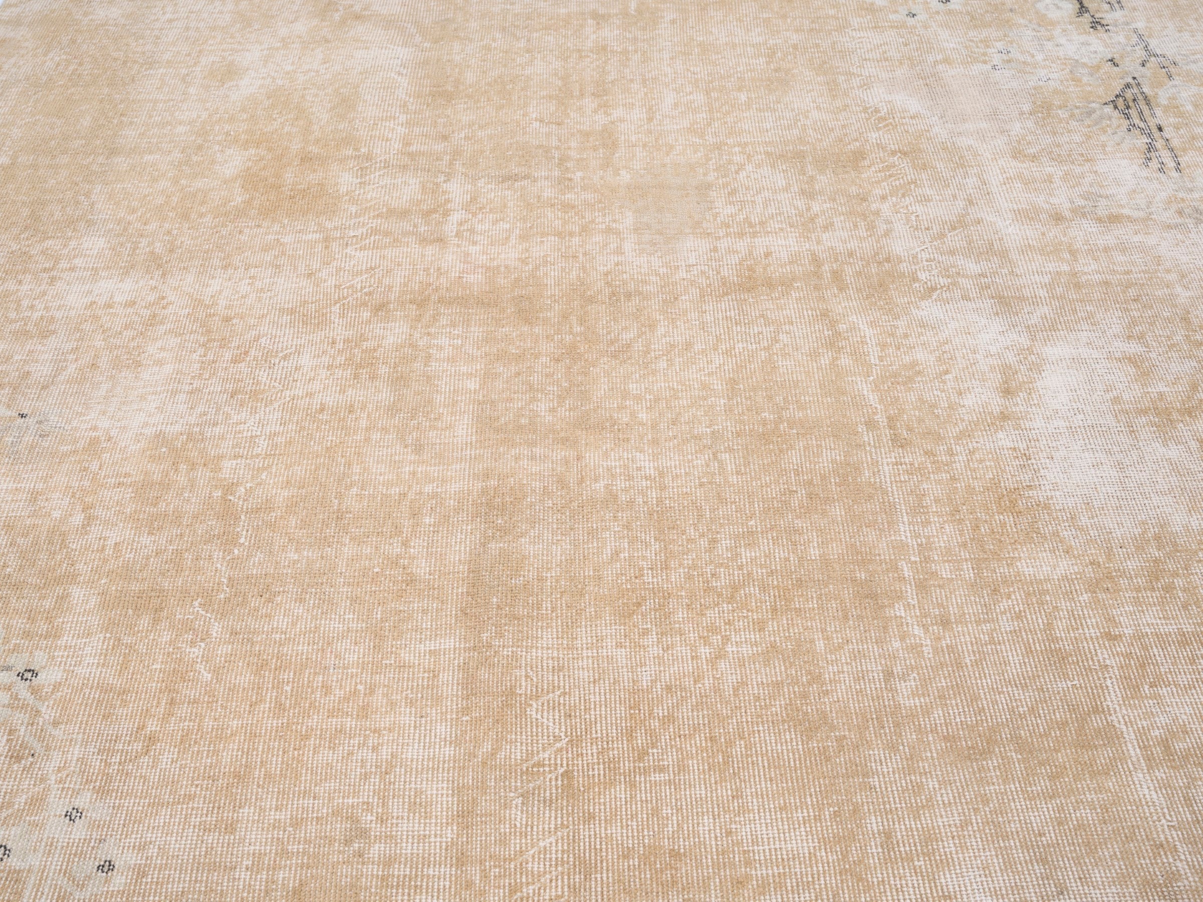 Turkish Isparta area rug in beige and greige, view 4 of 9