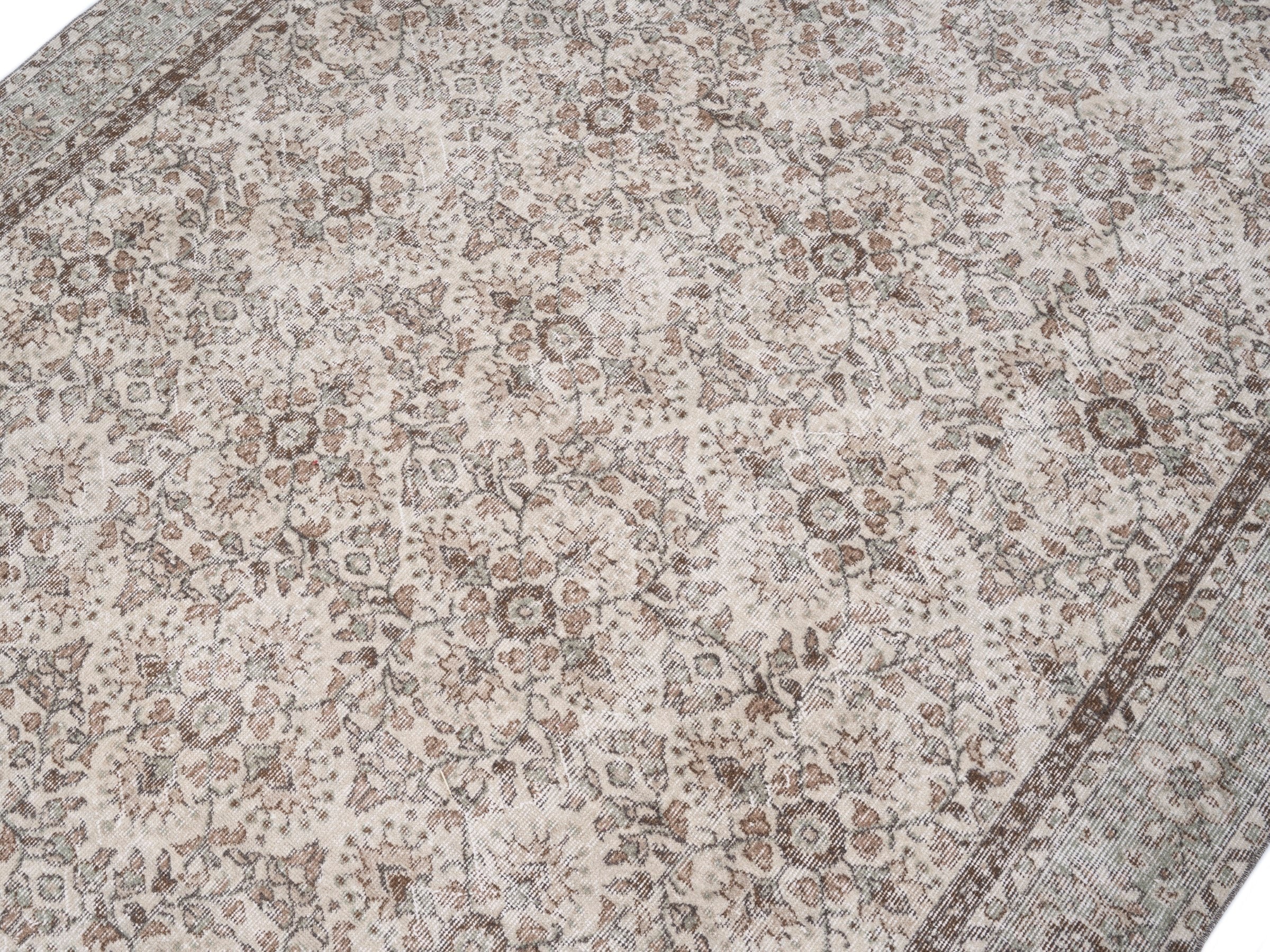 Turkish Isparta area rug in greige and taupe, view 5 of 10