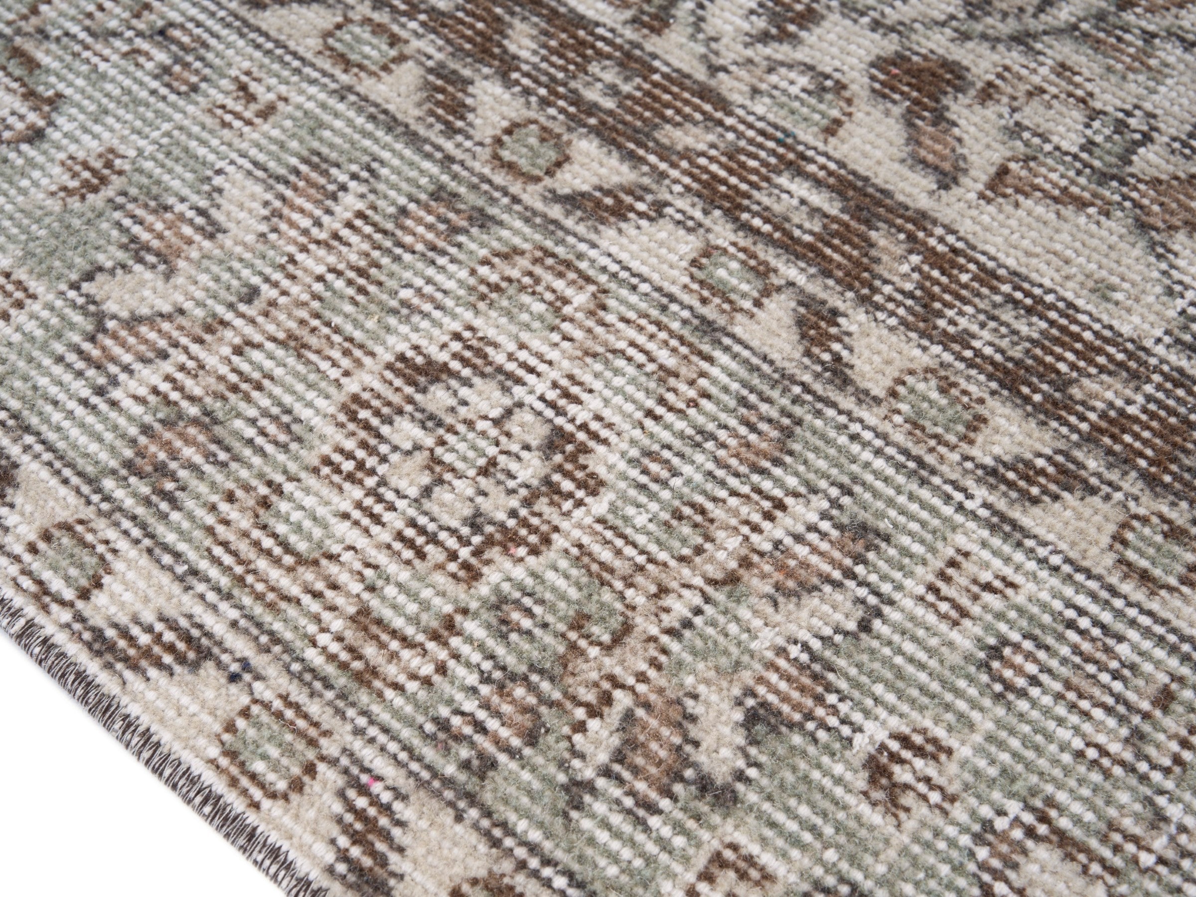 Turkish Isparta area rug in greige and taupe, view 6 of 10