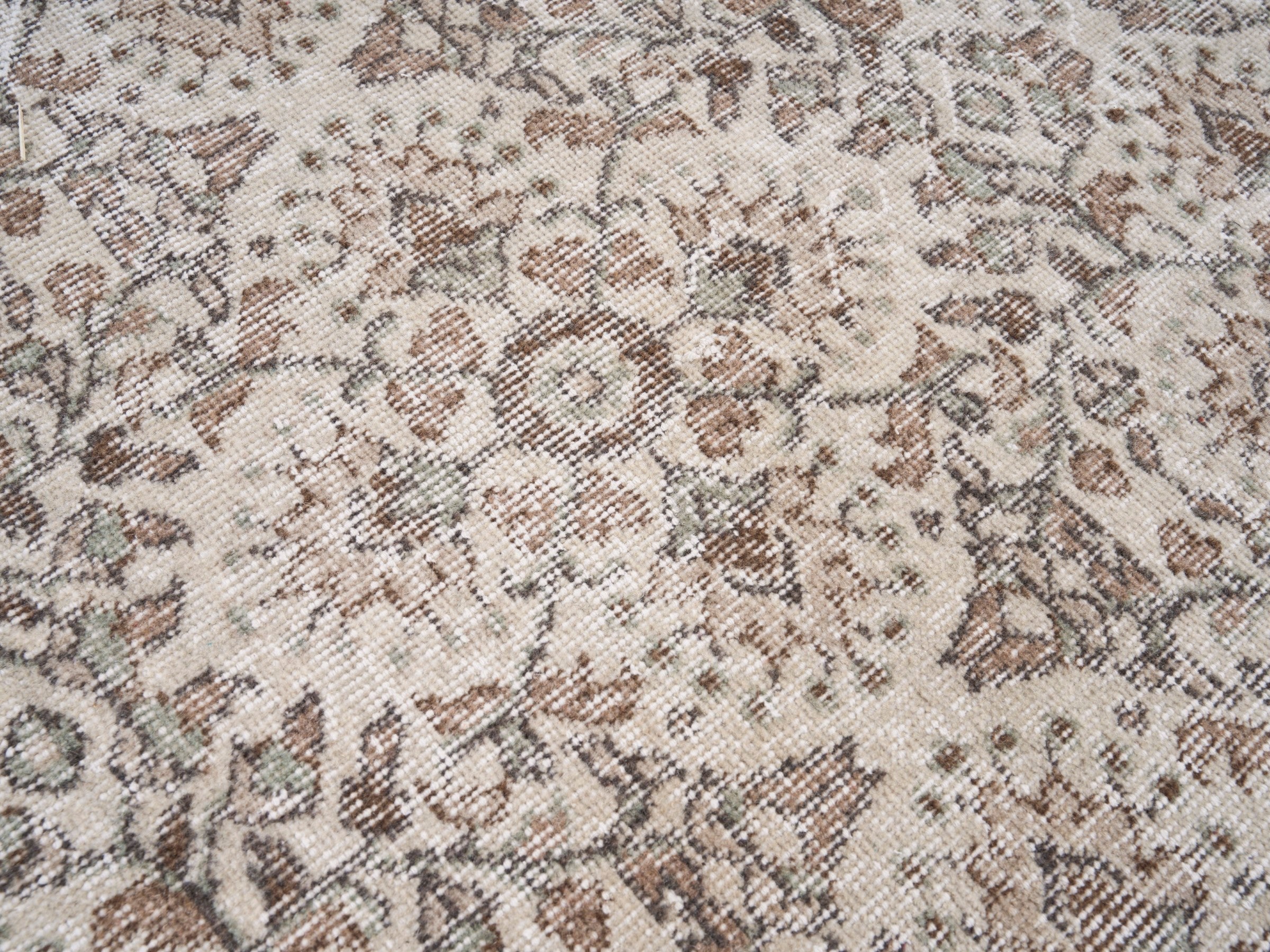 Turkish Isparta area rug in greige and taupe, view 7 of 10