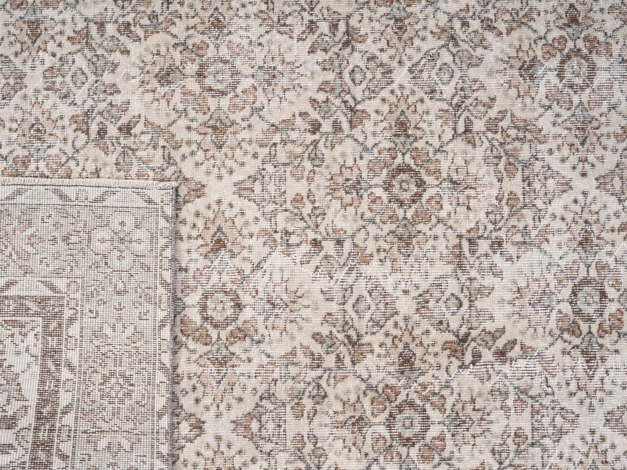 Turkish Isparta area rug in greige and taupe, view 10 of 10