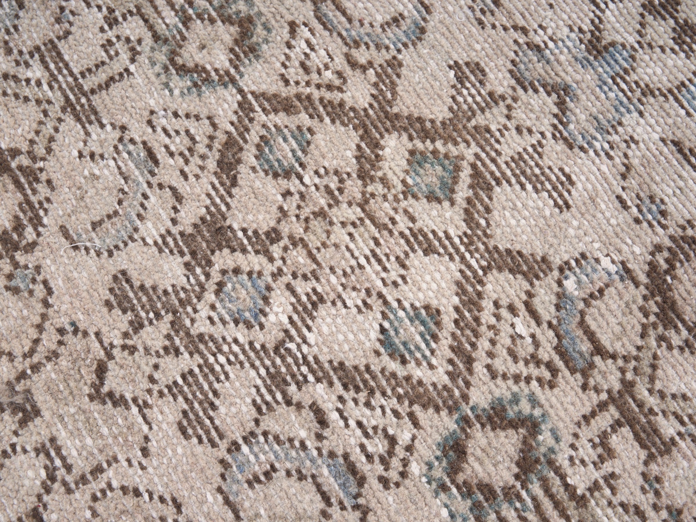 Persian Hamedan area rug in taupe and greige, view 7 of 10