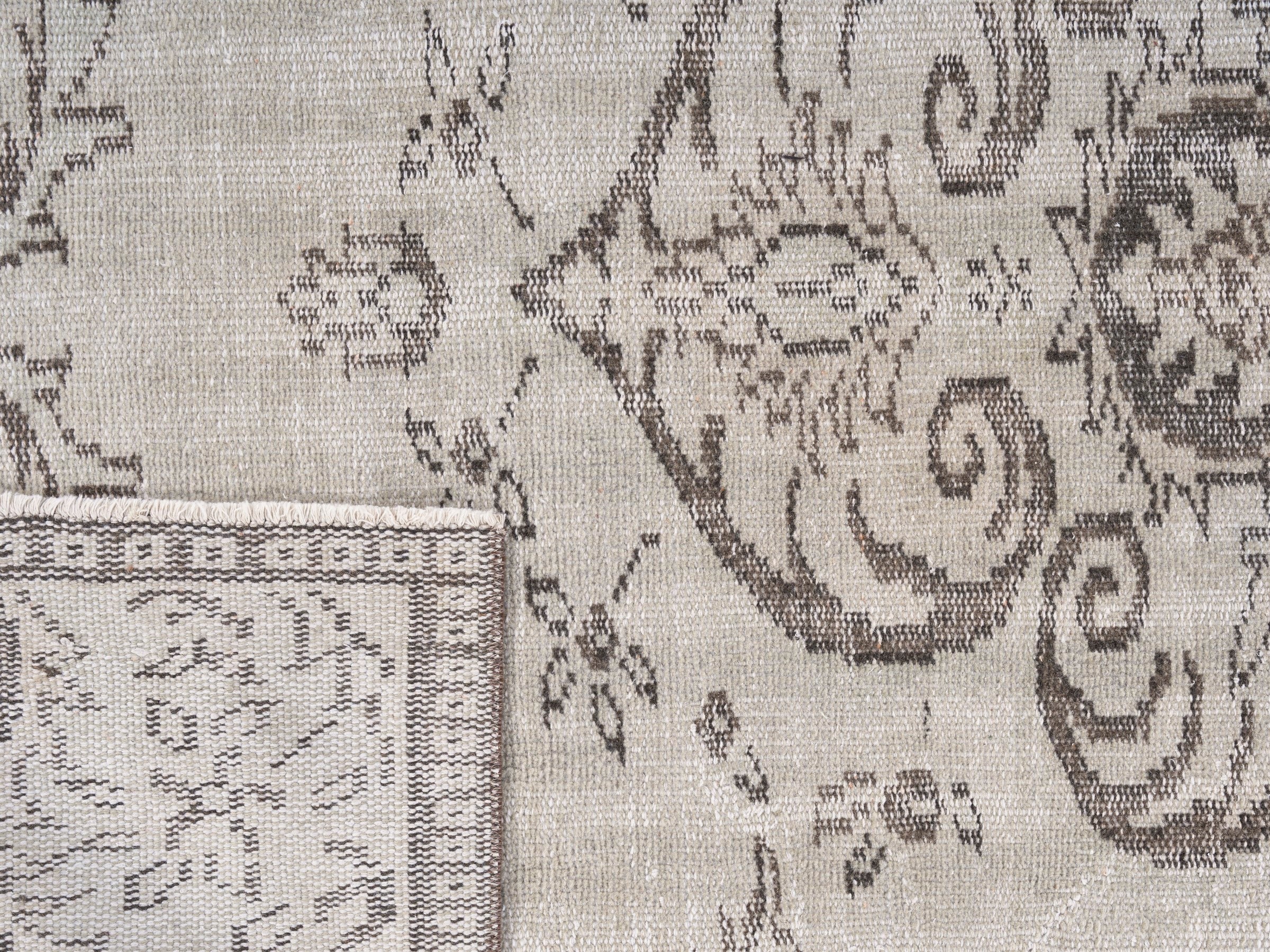 Turkish Manisa area rug in cream and greige, view 10 of 10