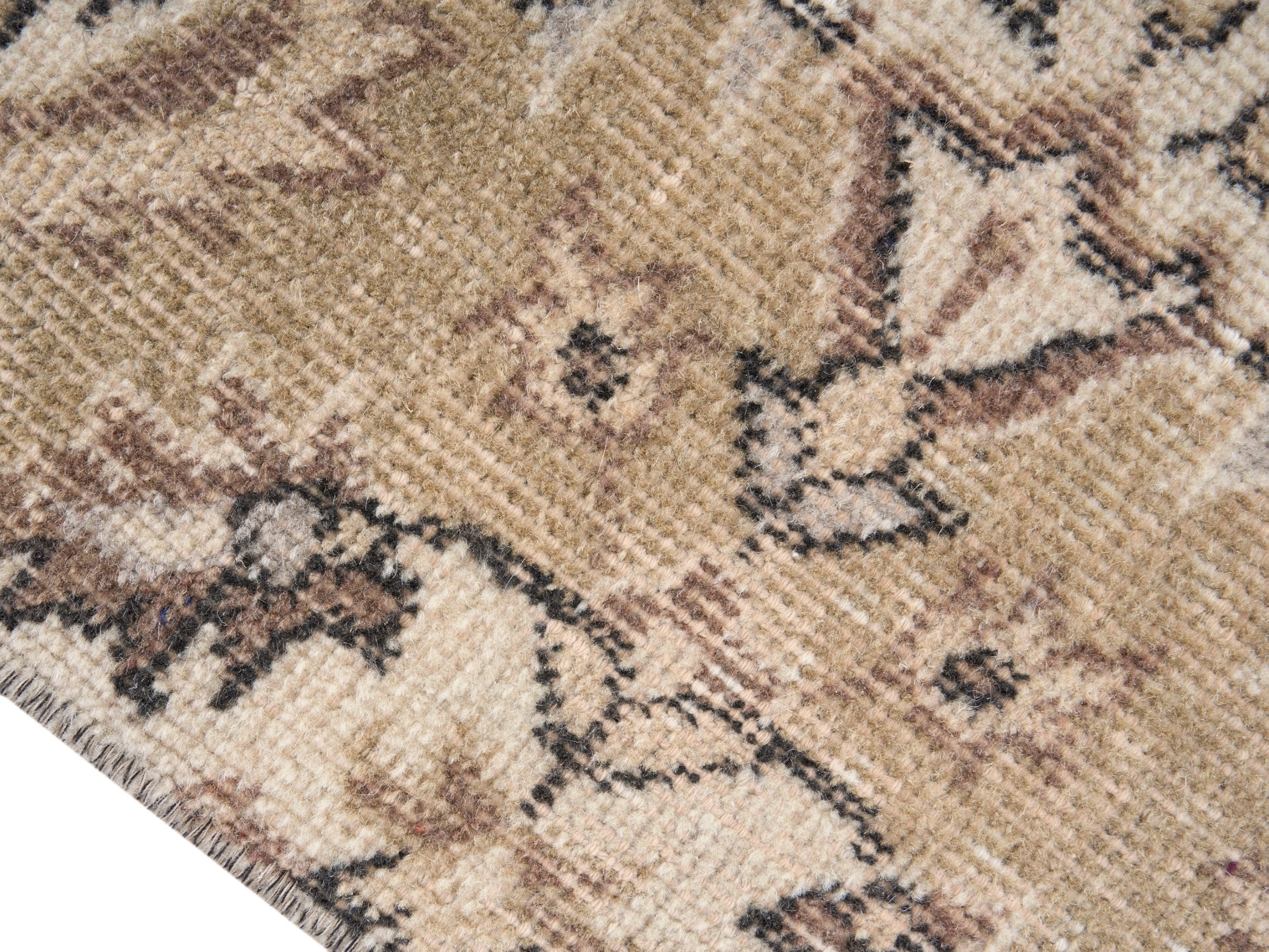 Turkish Isparta area rug in cream and antique gold, view 6 of 10