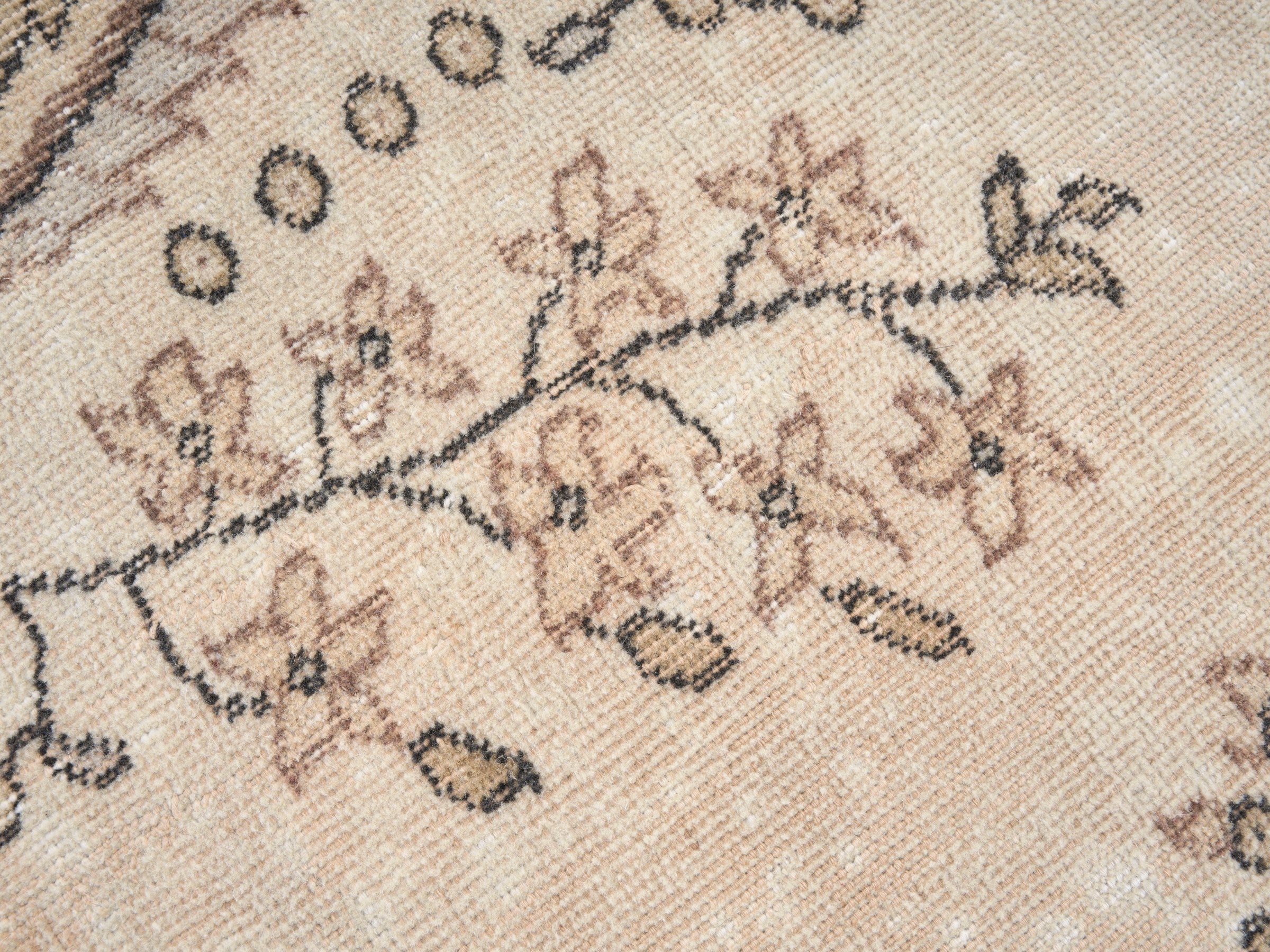 Turkish Isparta area rug in cream and antique gold, view 7 of 10