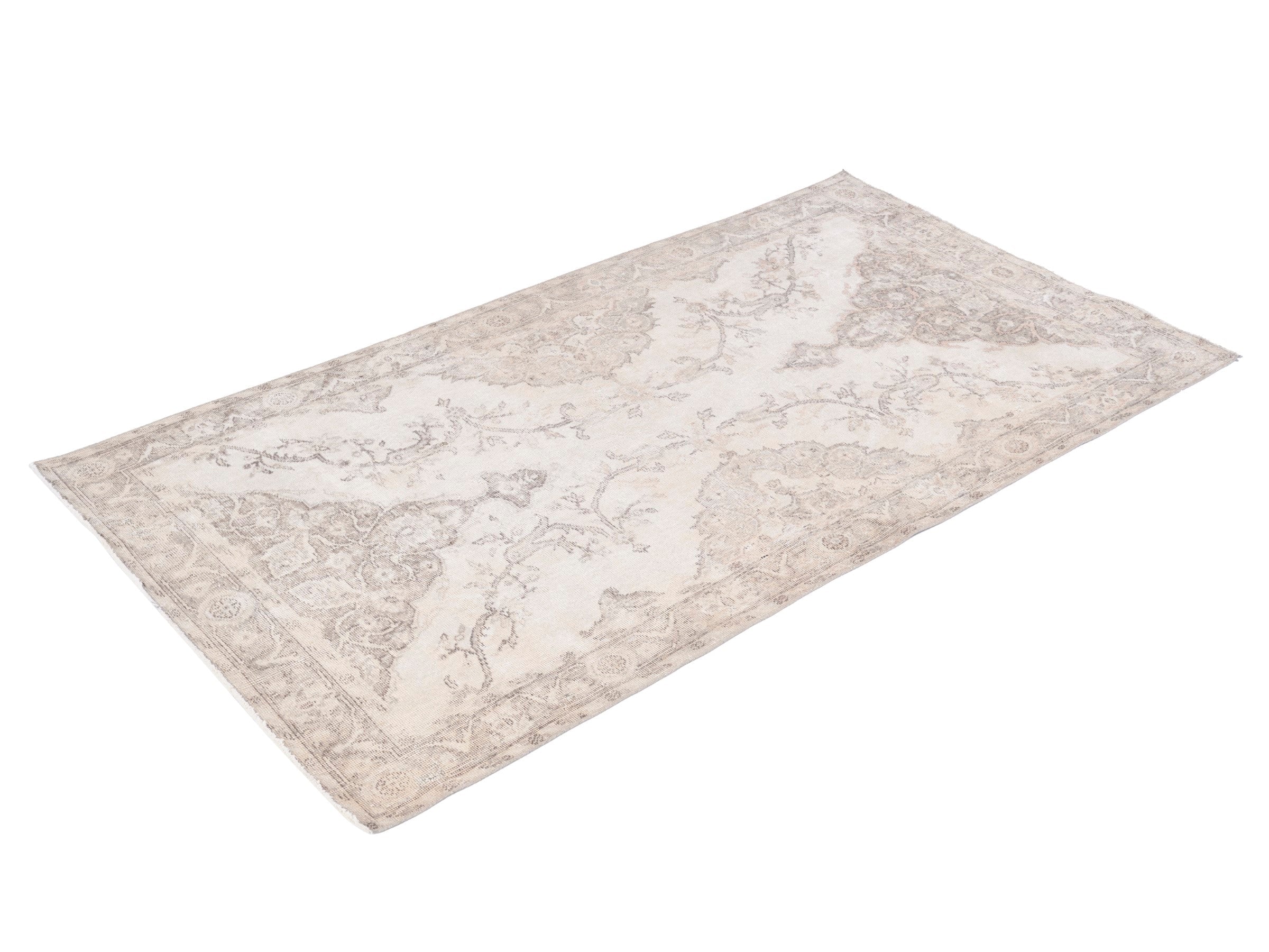 Turkish Isparta area rug in cream and taupe, view 3 of 10