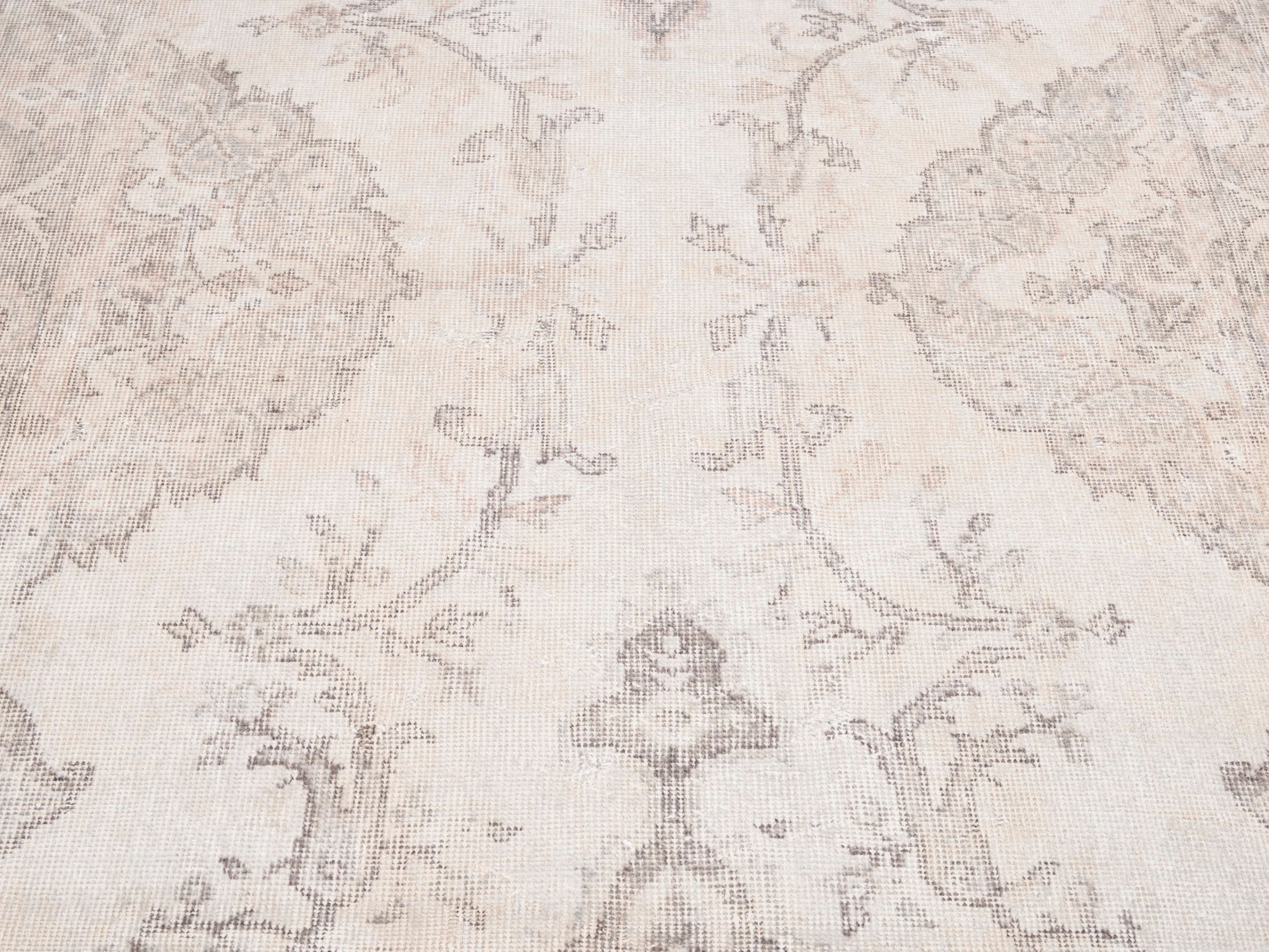 Turkish Isparta area rug in cream and taupe, view 4 of 10