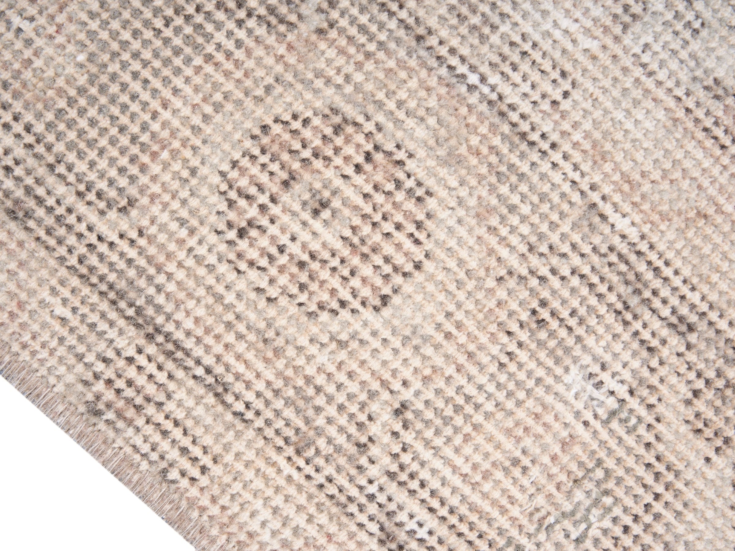 Turkish Isparta area rug in cream and taupe, view 6 of 10