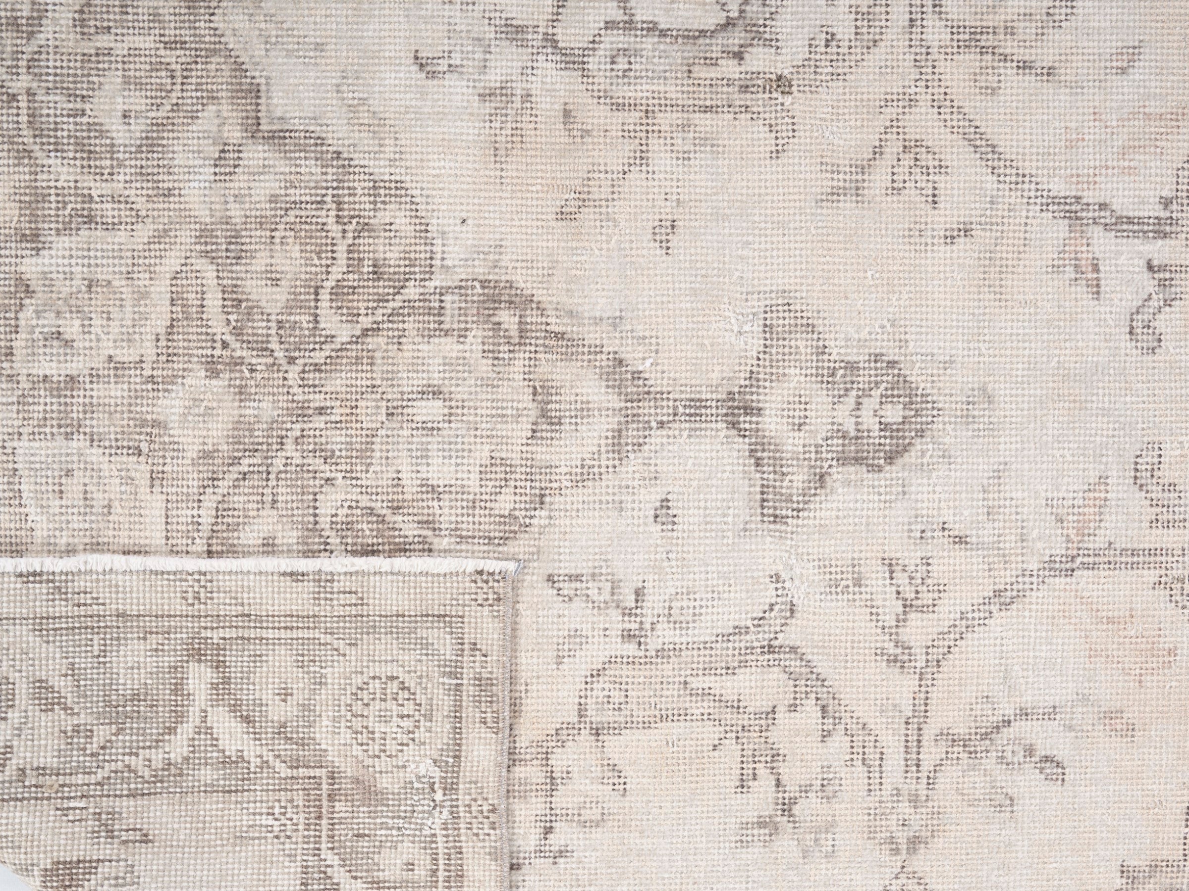 Turkish Isparta area rug in cream and taupe, view 10 of 10