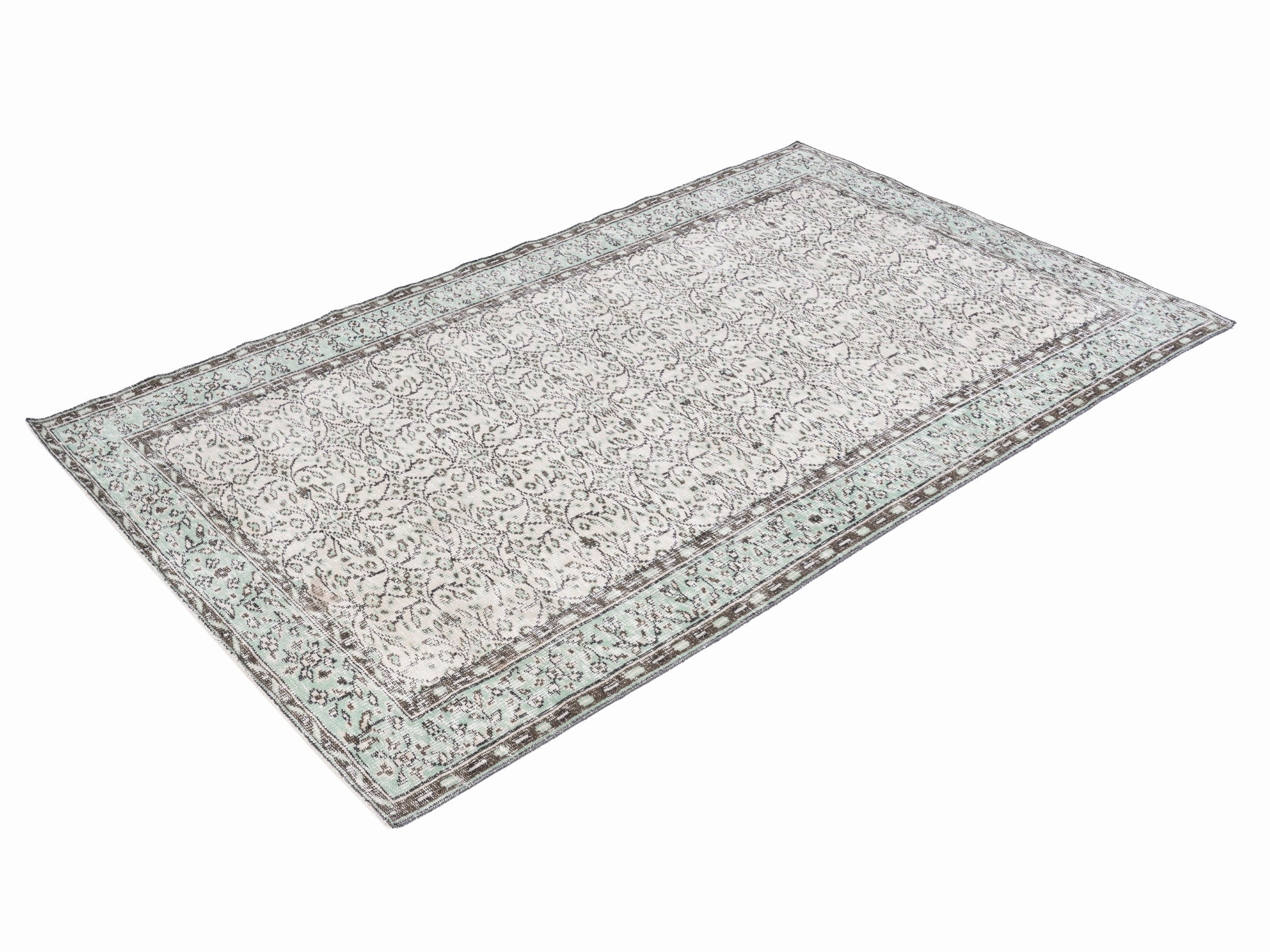 Turkish Manisa area rug in cream and greige, view 3 of 10