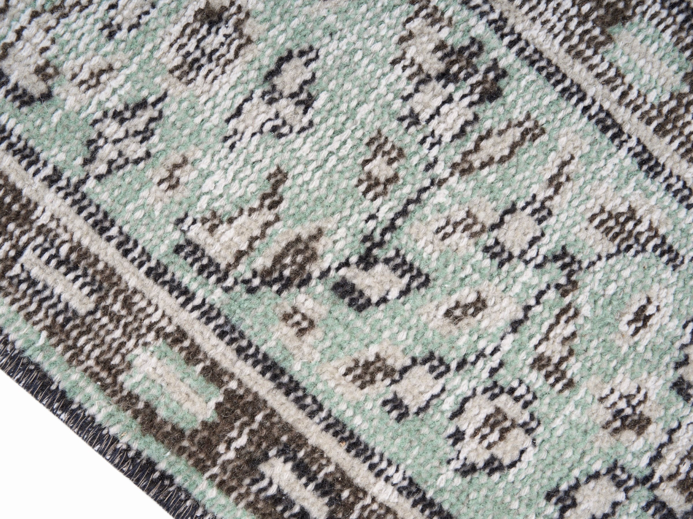 Turkish Manisa area rug in cream and greige, view 6 of 10