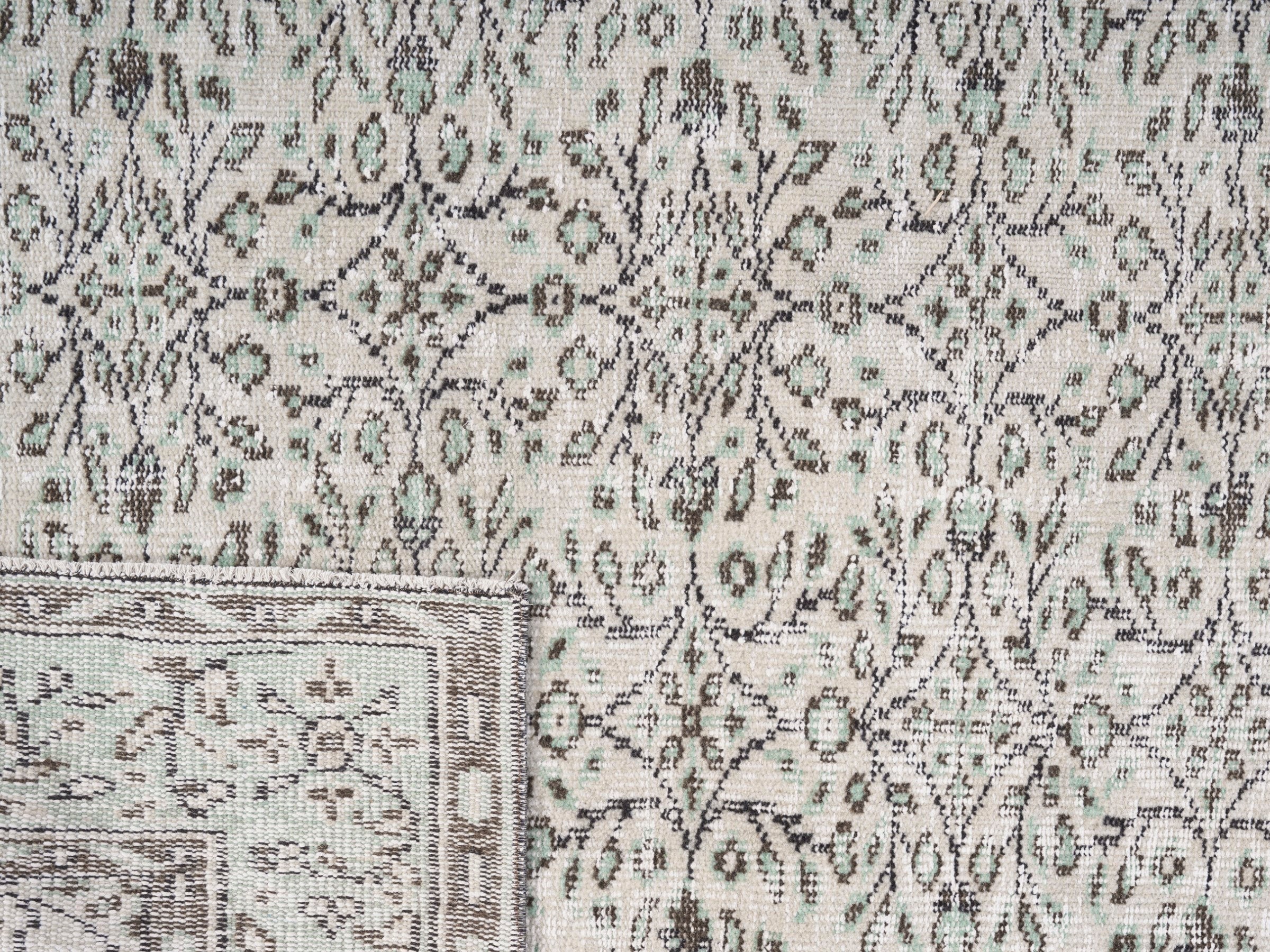 Turkish Manisa area rug in cream and greige, view 10 of 10
