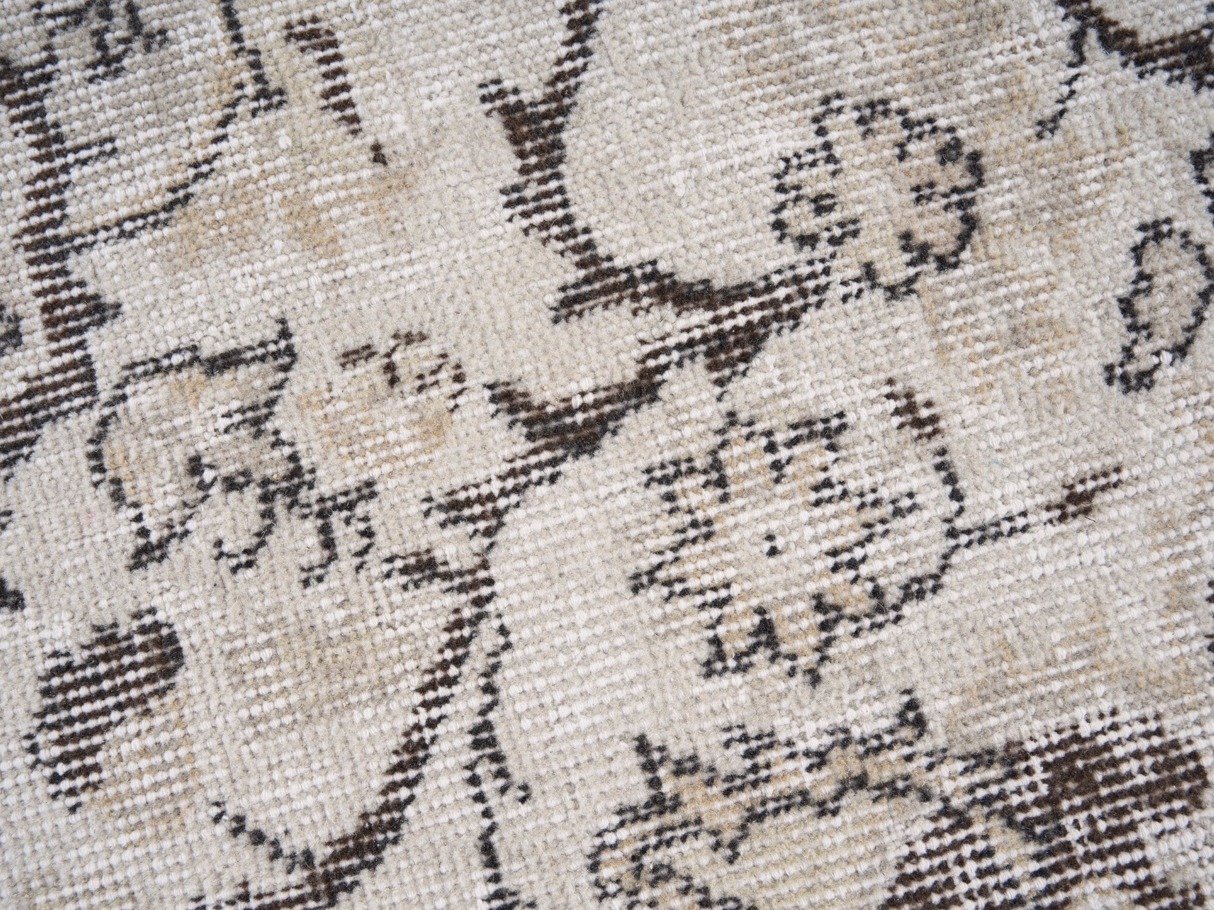 Turkish Isparta area rug in cream and taupe, view 7 of 10