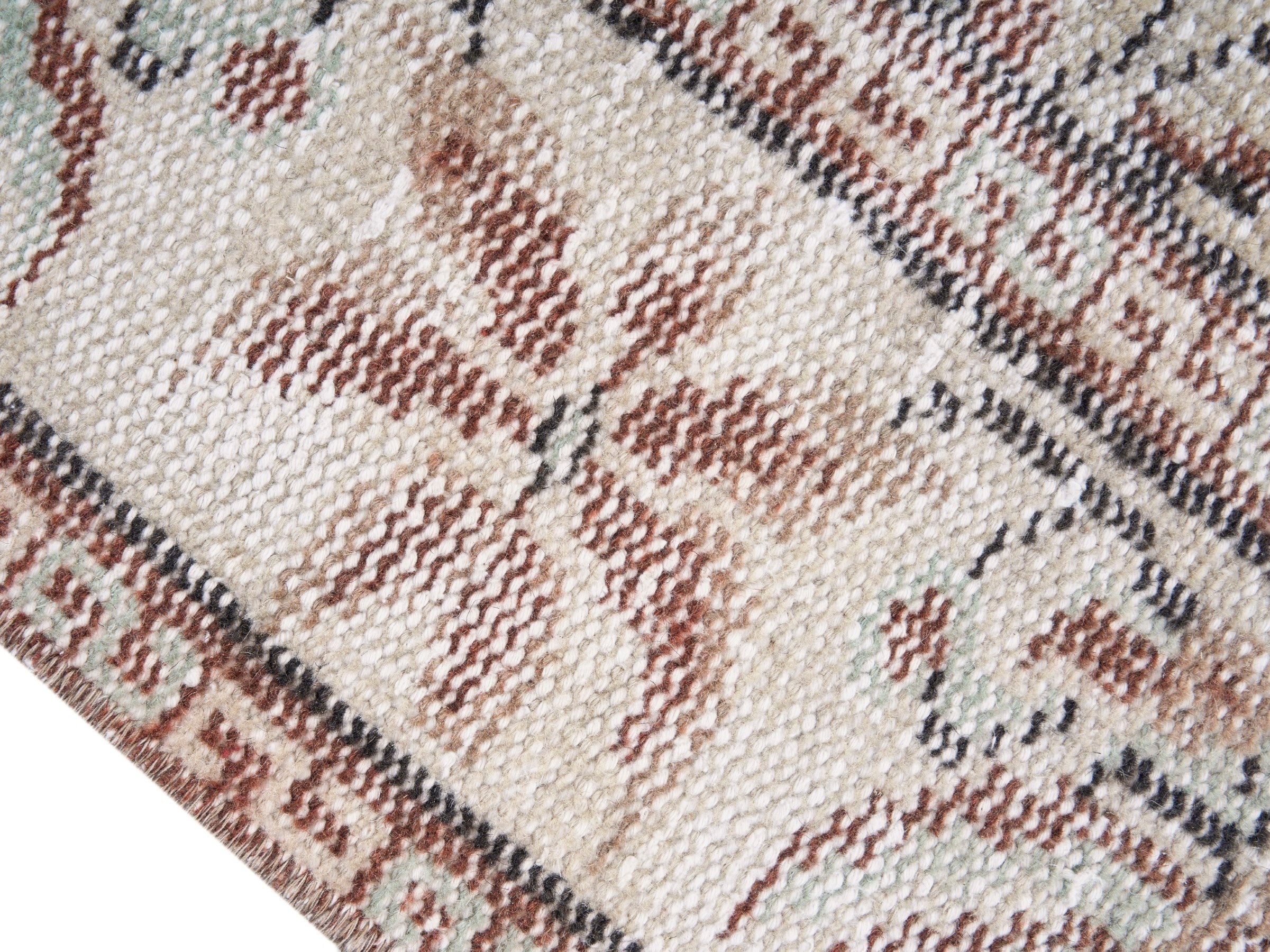 Turkish Manisa area rug in cream and taupe, view 6 of 10