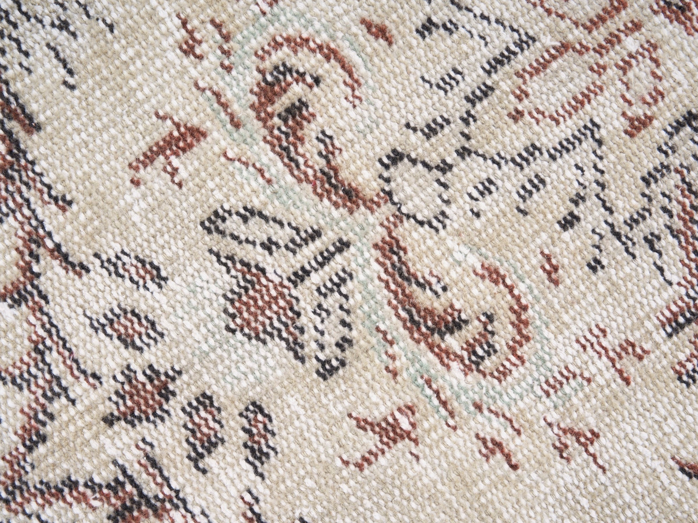 Turkish Manisa area rug in cream and taupe, view 7 of 10