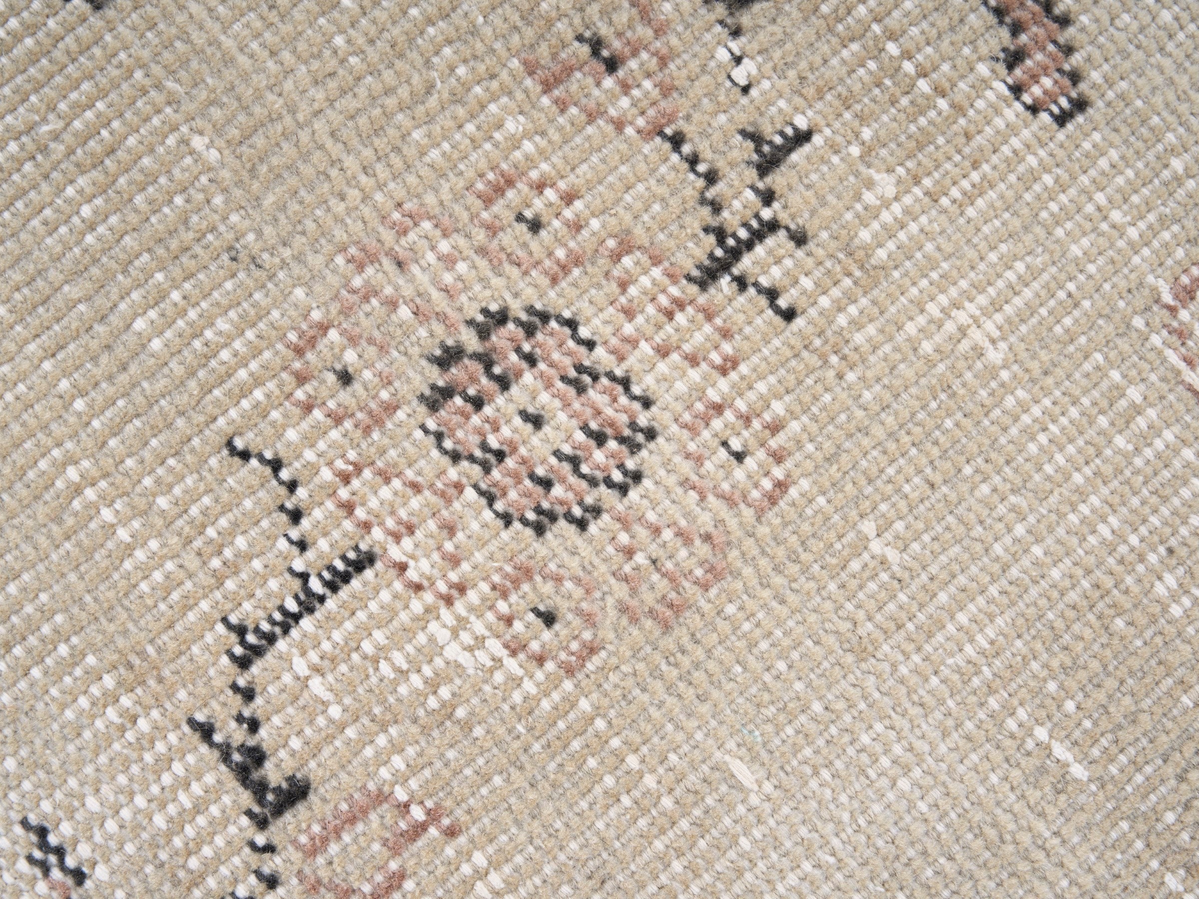 Turkish Manisa area rug in cream and muted pink, view 7 of 10
