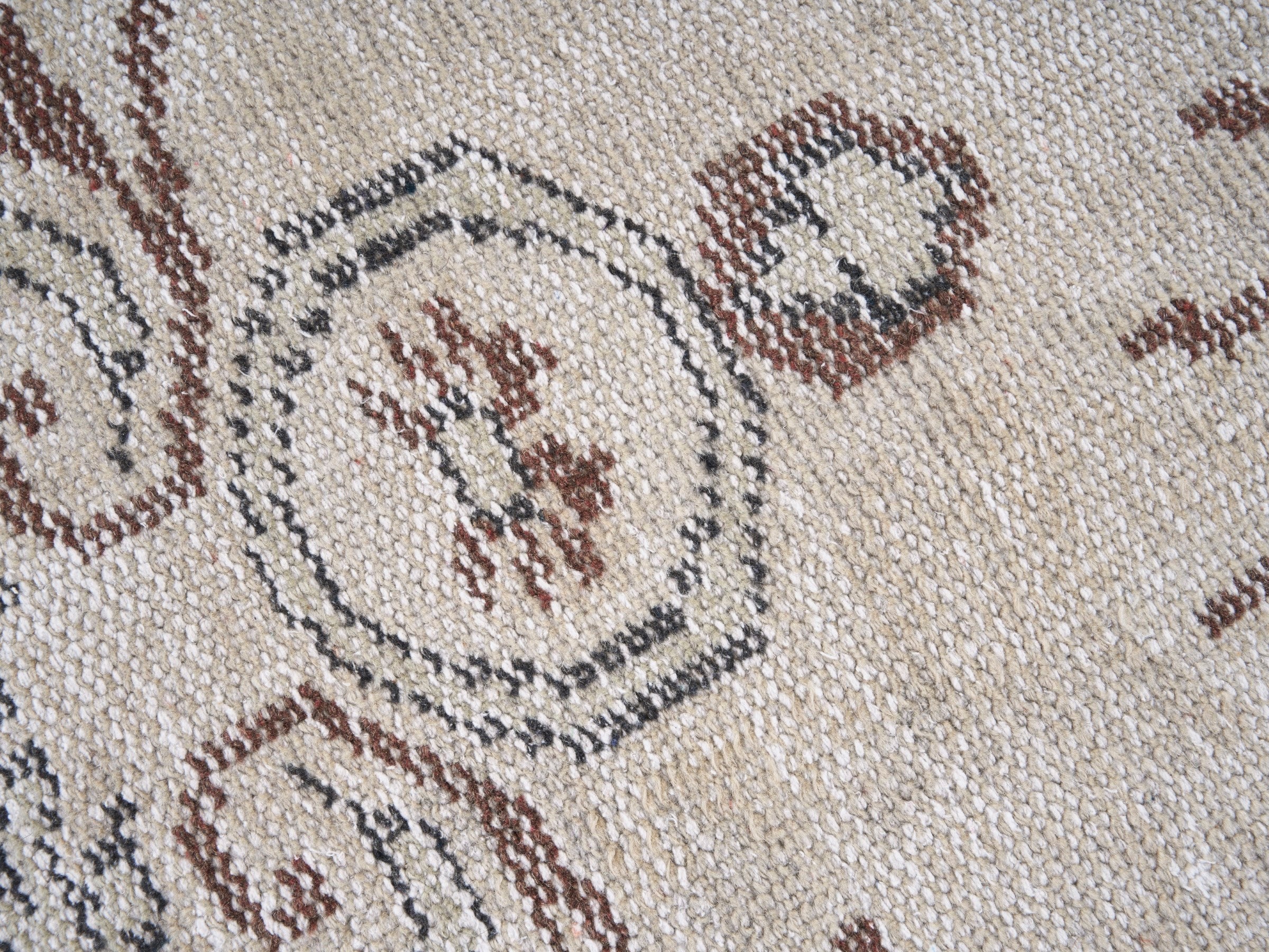 Turkish Manisa area rug in cream and muted pink, view 7 of 10