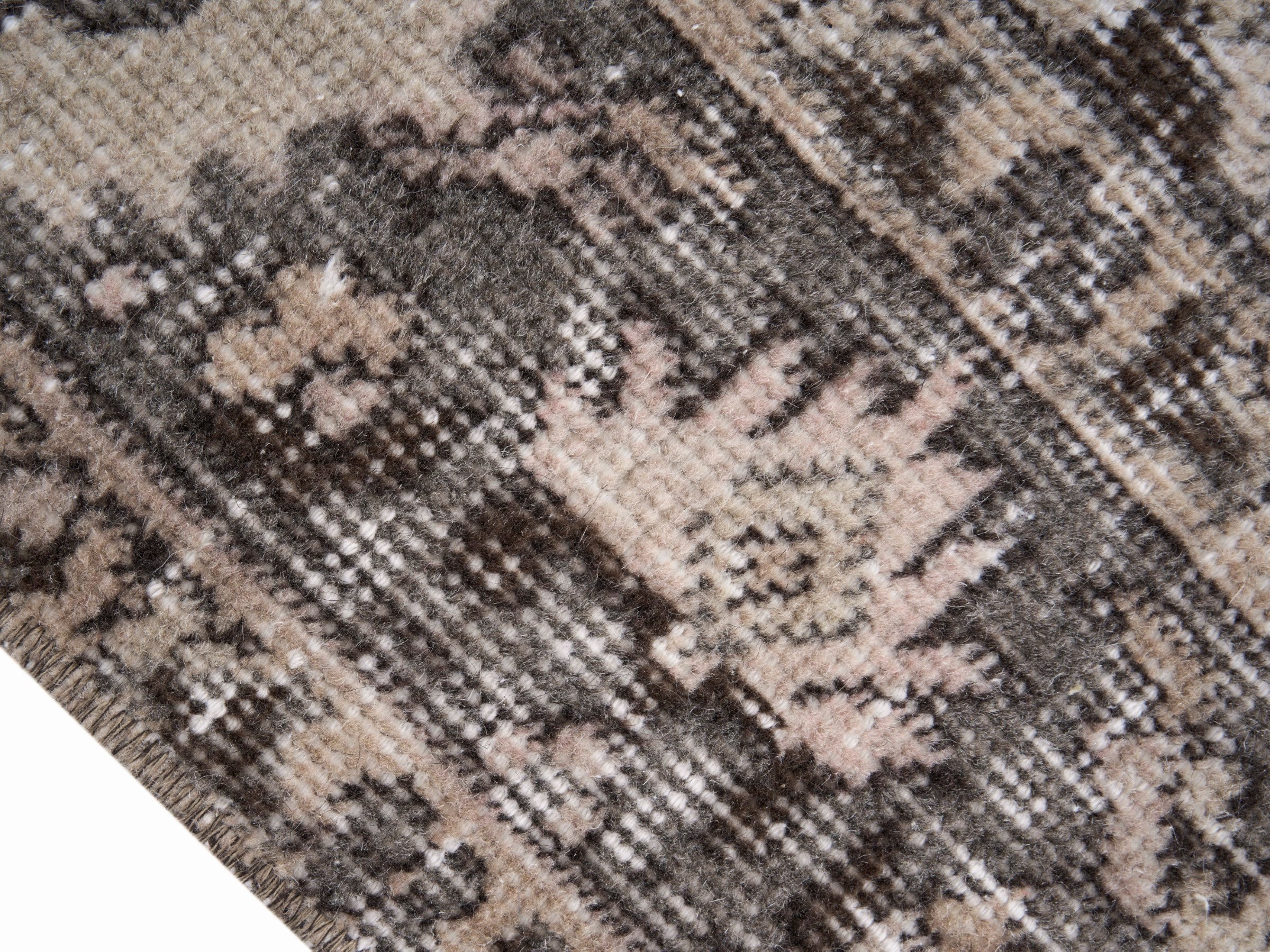 Turkish Isparta area rug in cream and greige, view 6 of 10