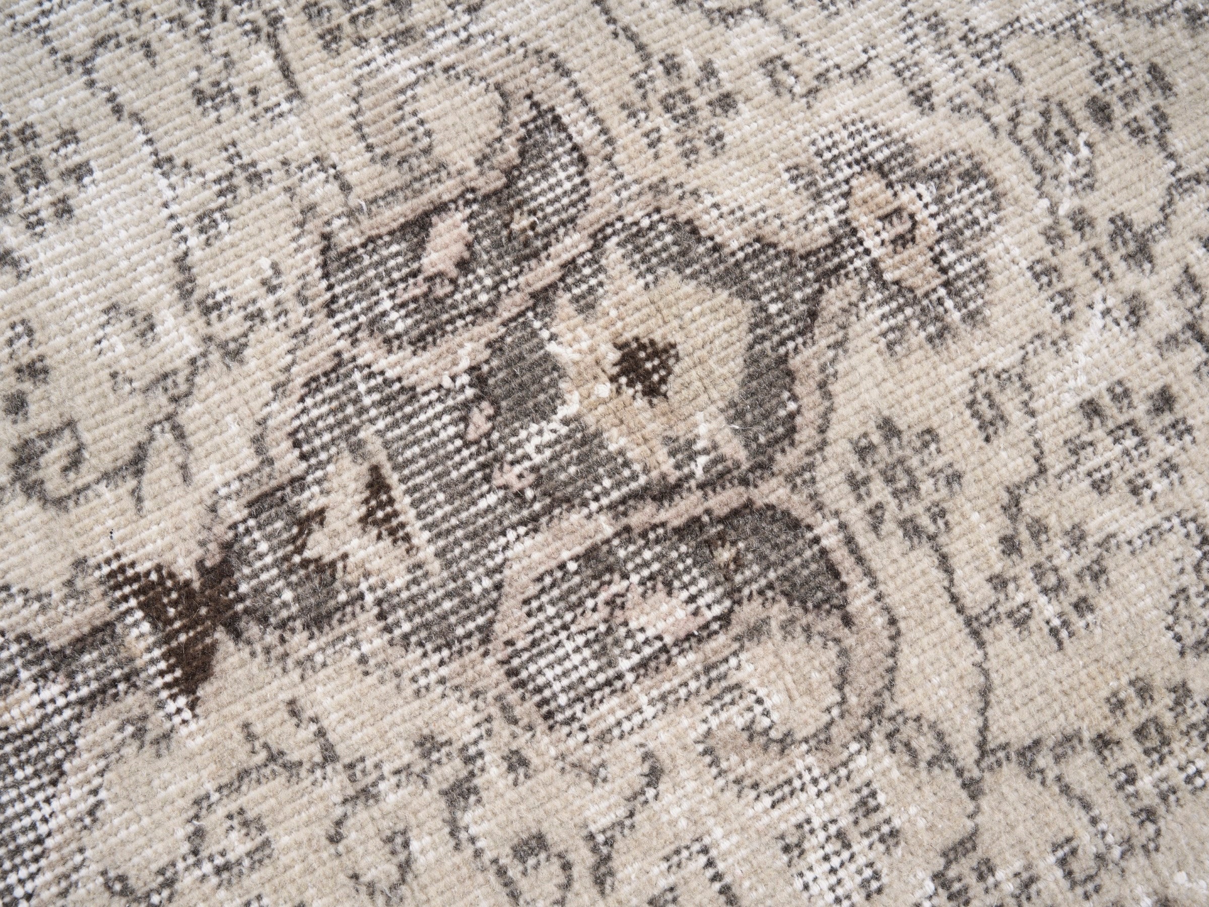 Turkish Isparta area rug in cream and greige, view 7 of 10
