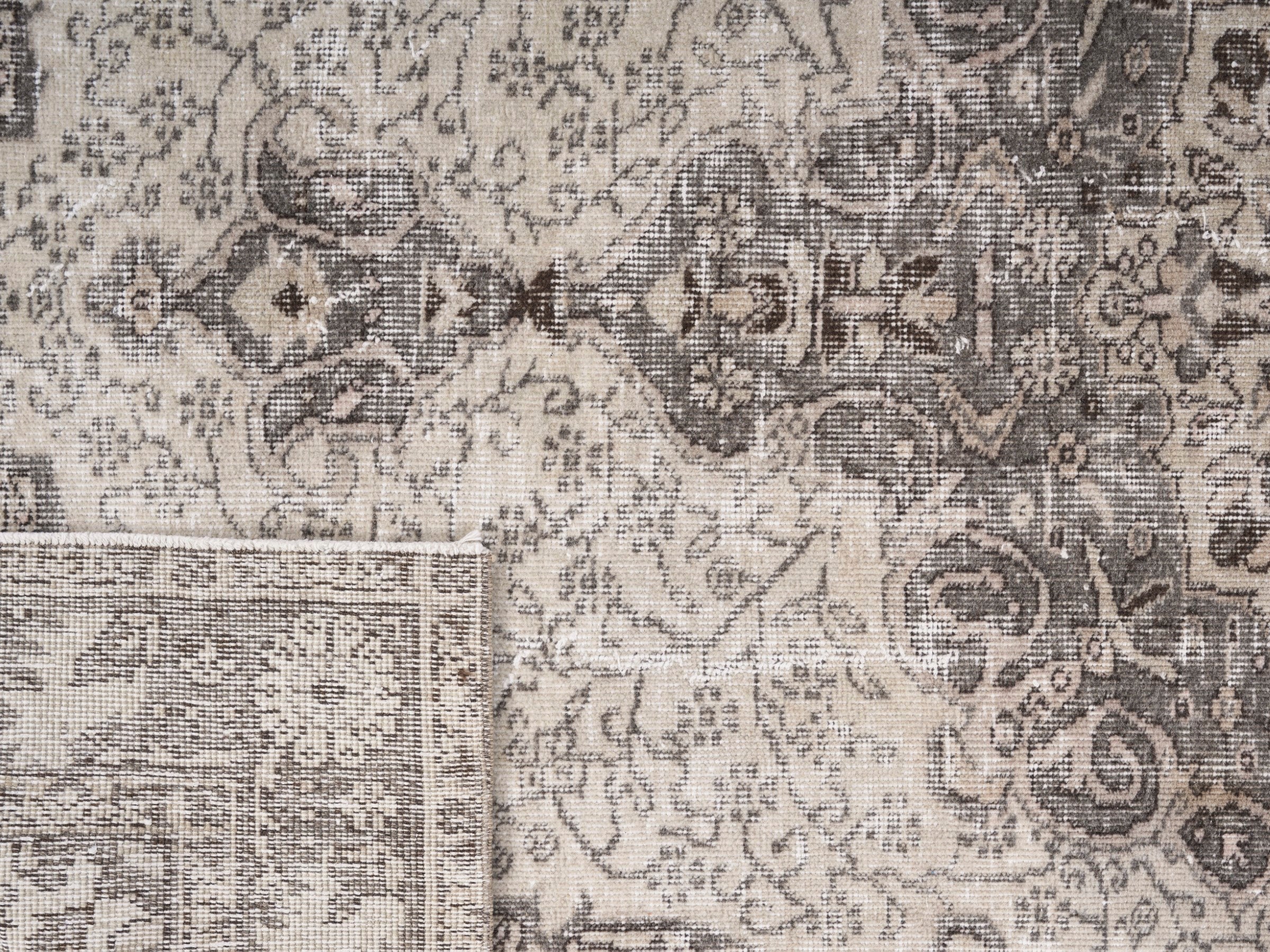 Turkish Isparta area rug in cream and greige, view 10 of 10
