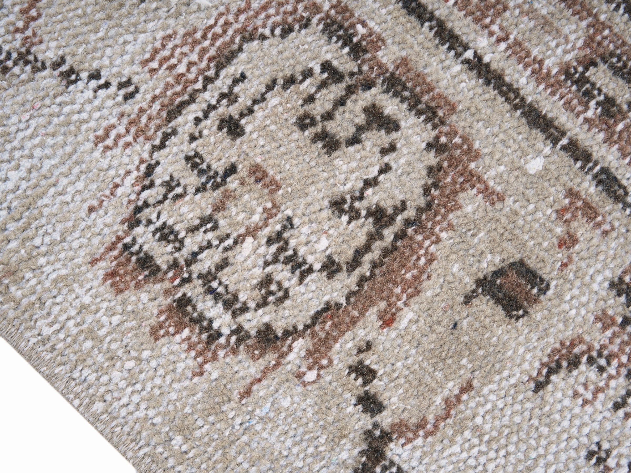 Turkish Manisa area rug in cream and rust, view 6 of 10