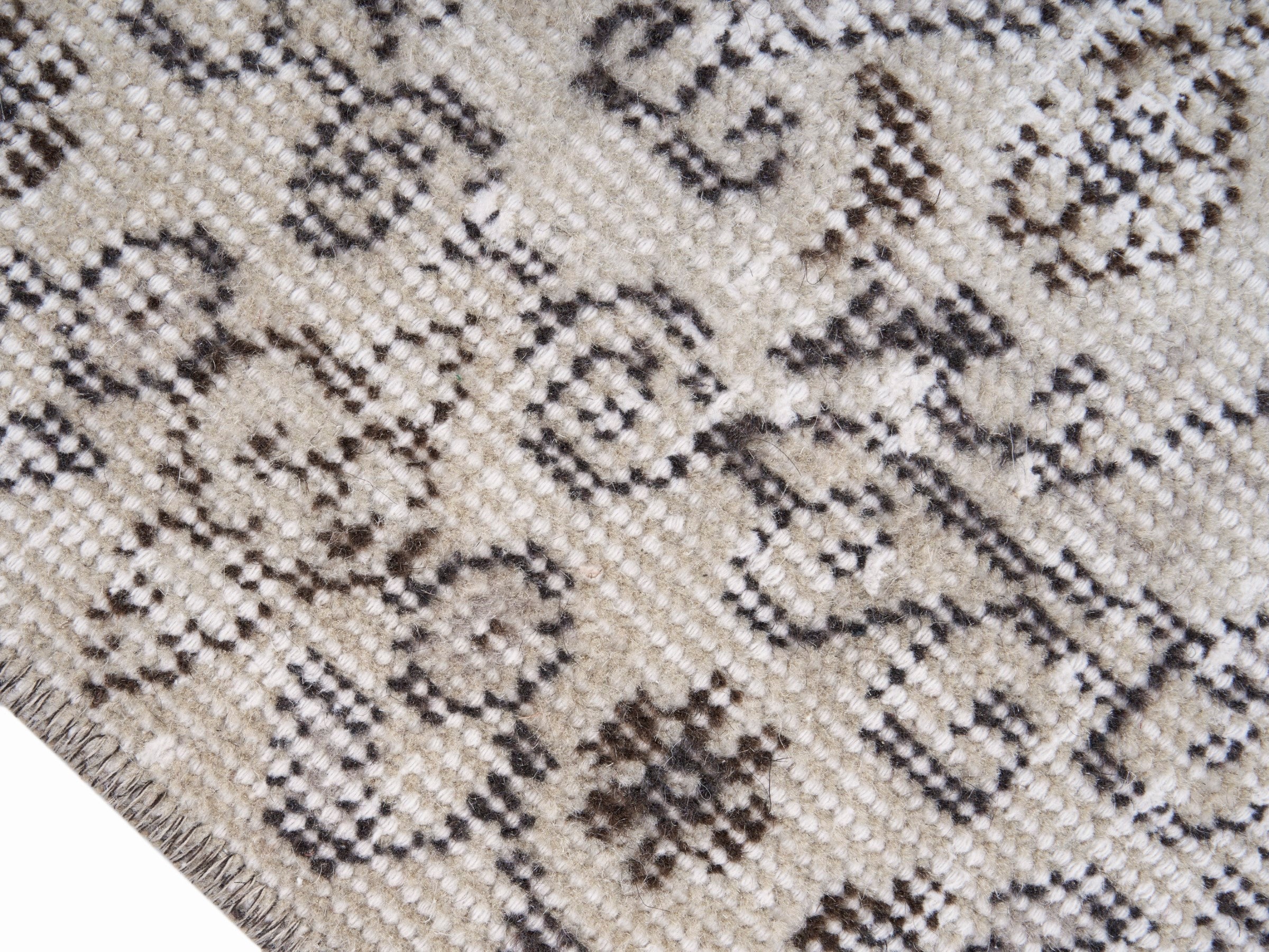 Turkish Isparta area rug in cream and greige, view 6 of 10