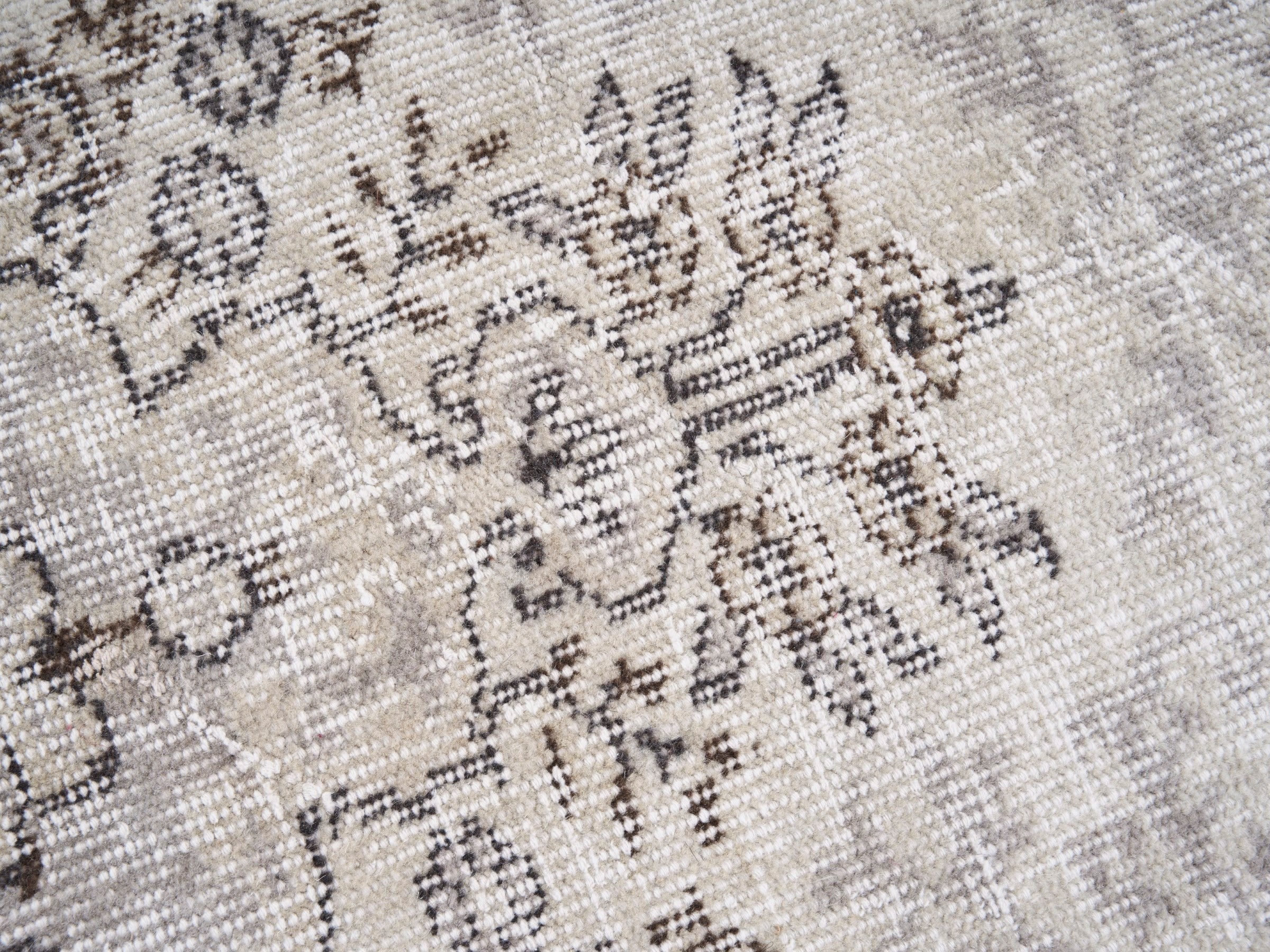 Turkish Isparta area rug in cream and greige, view 7 of 10