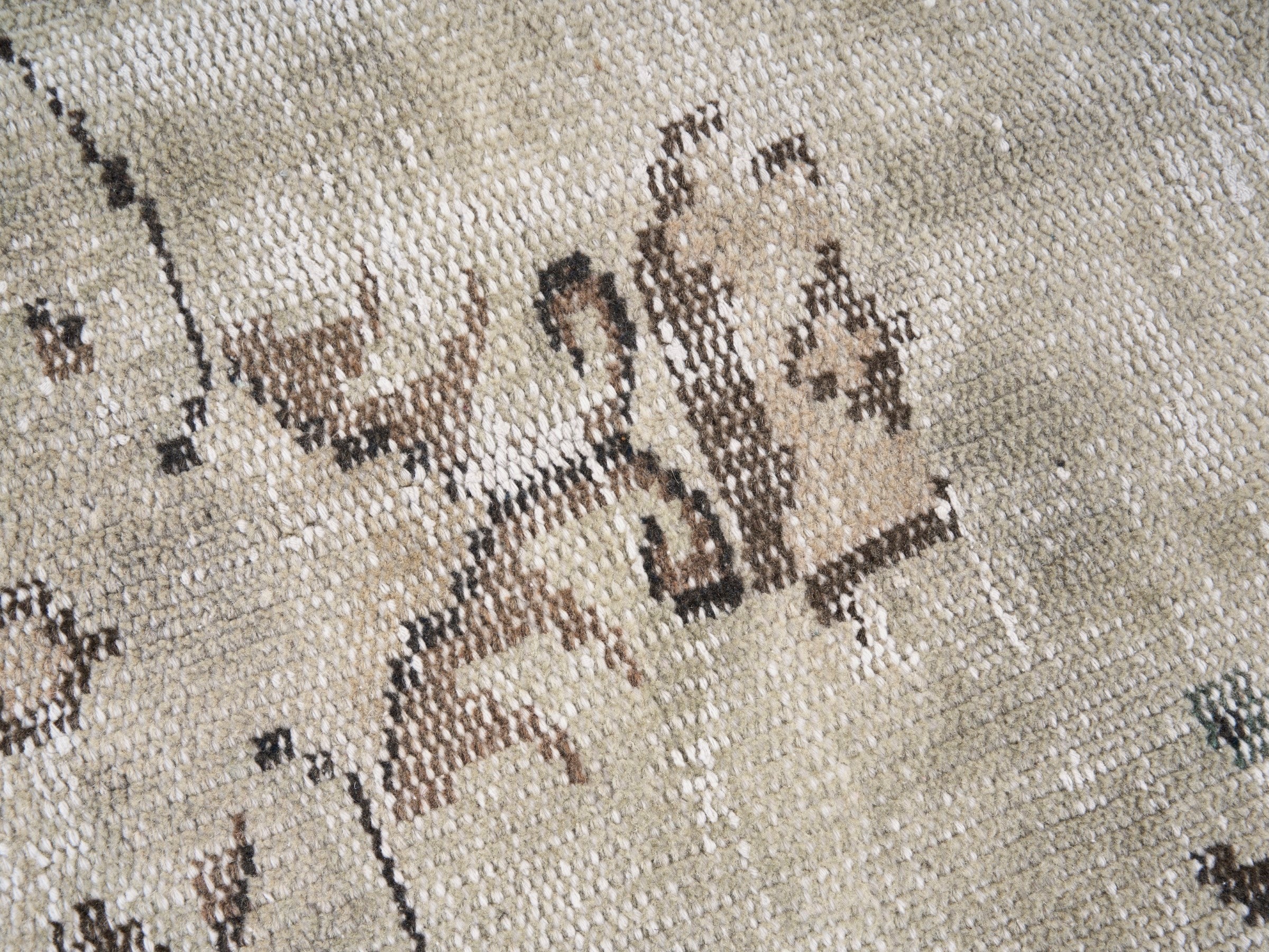 Turkish Manisa area rug in cream and tan, view 7 of 10