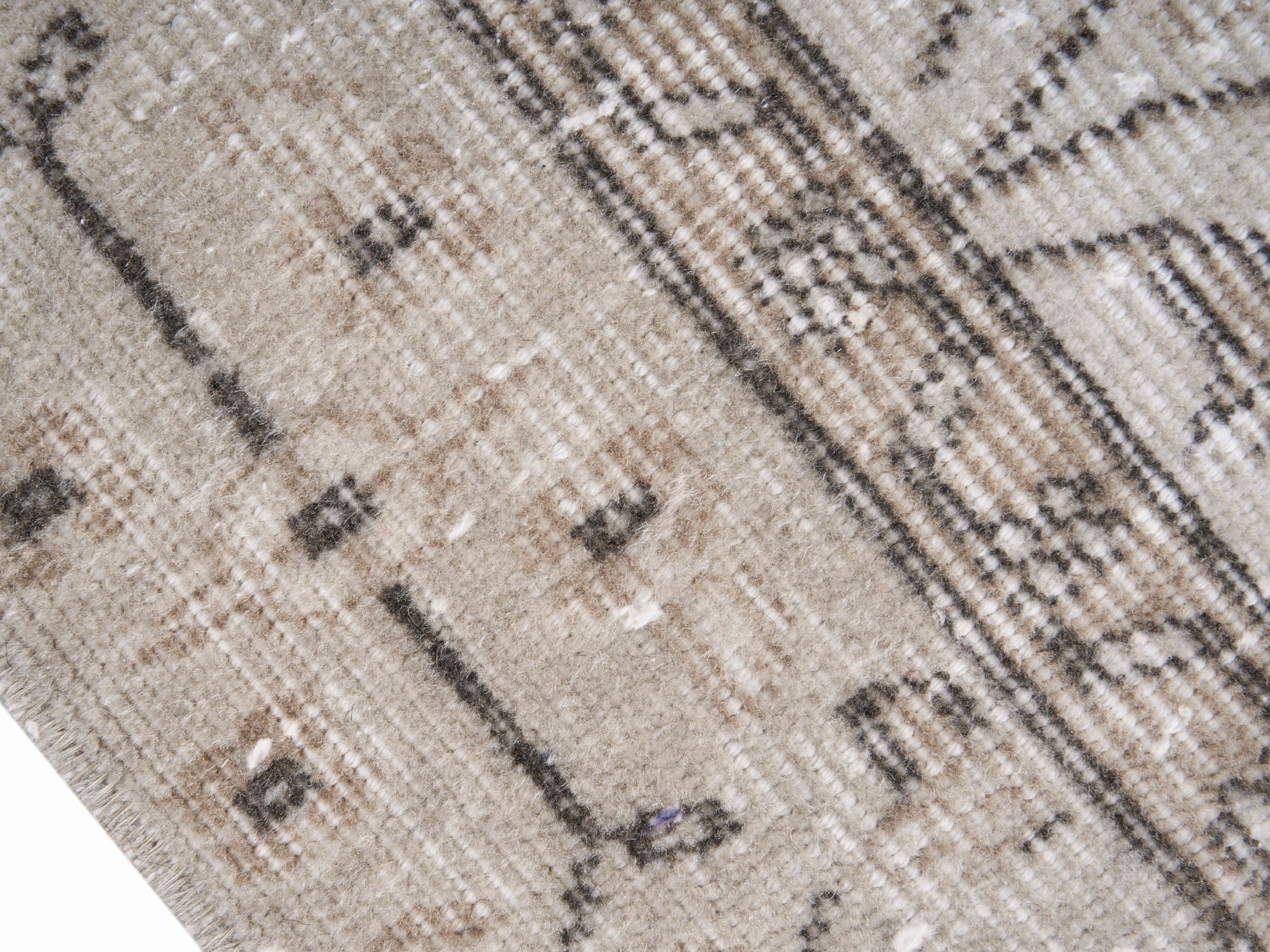 Turkish Isparta area rug in ivory and greige, view 6 of 10