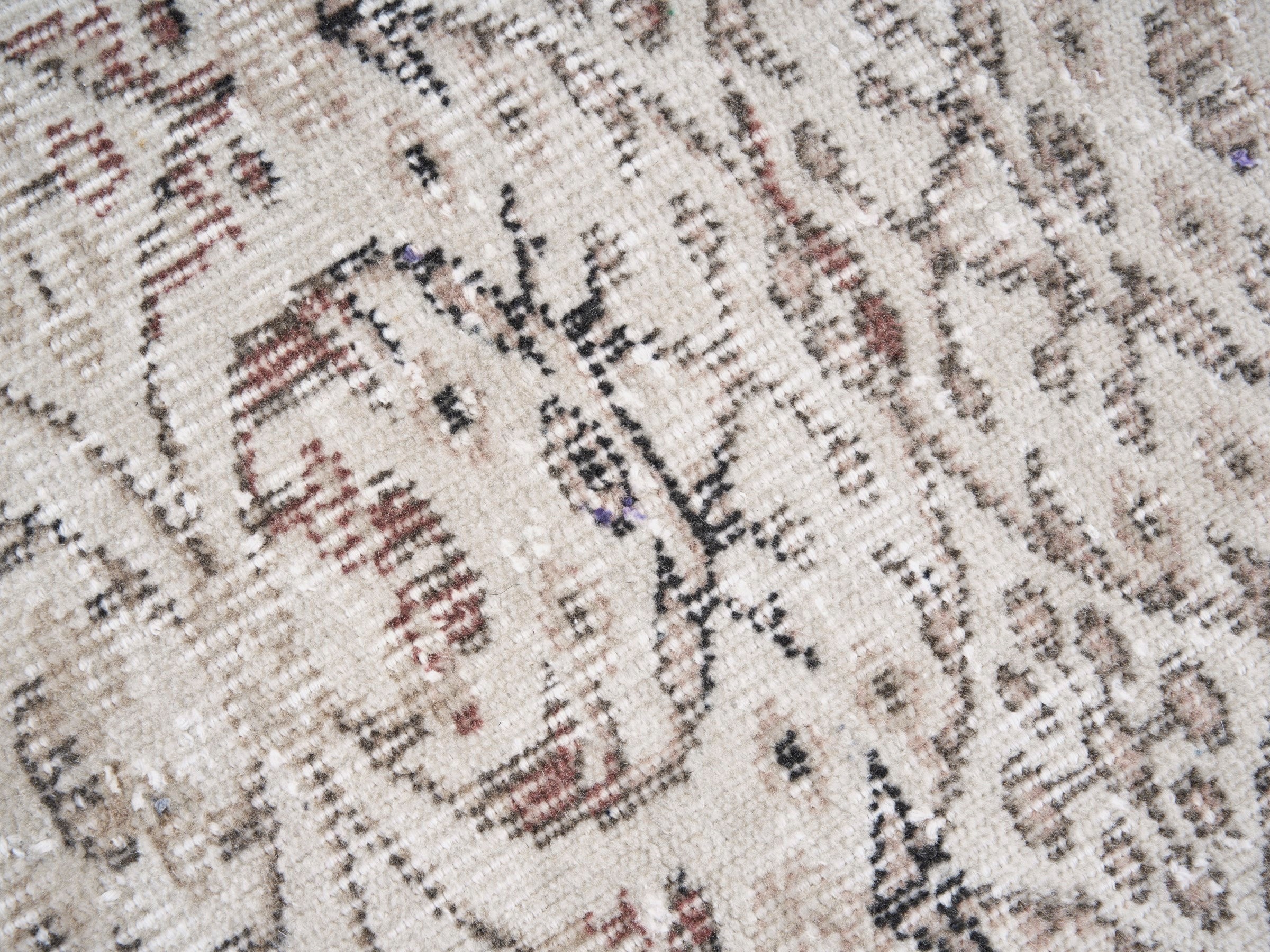 Turkish Isparta area rug in ivory and greige, view 7 of 10