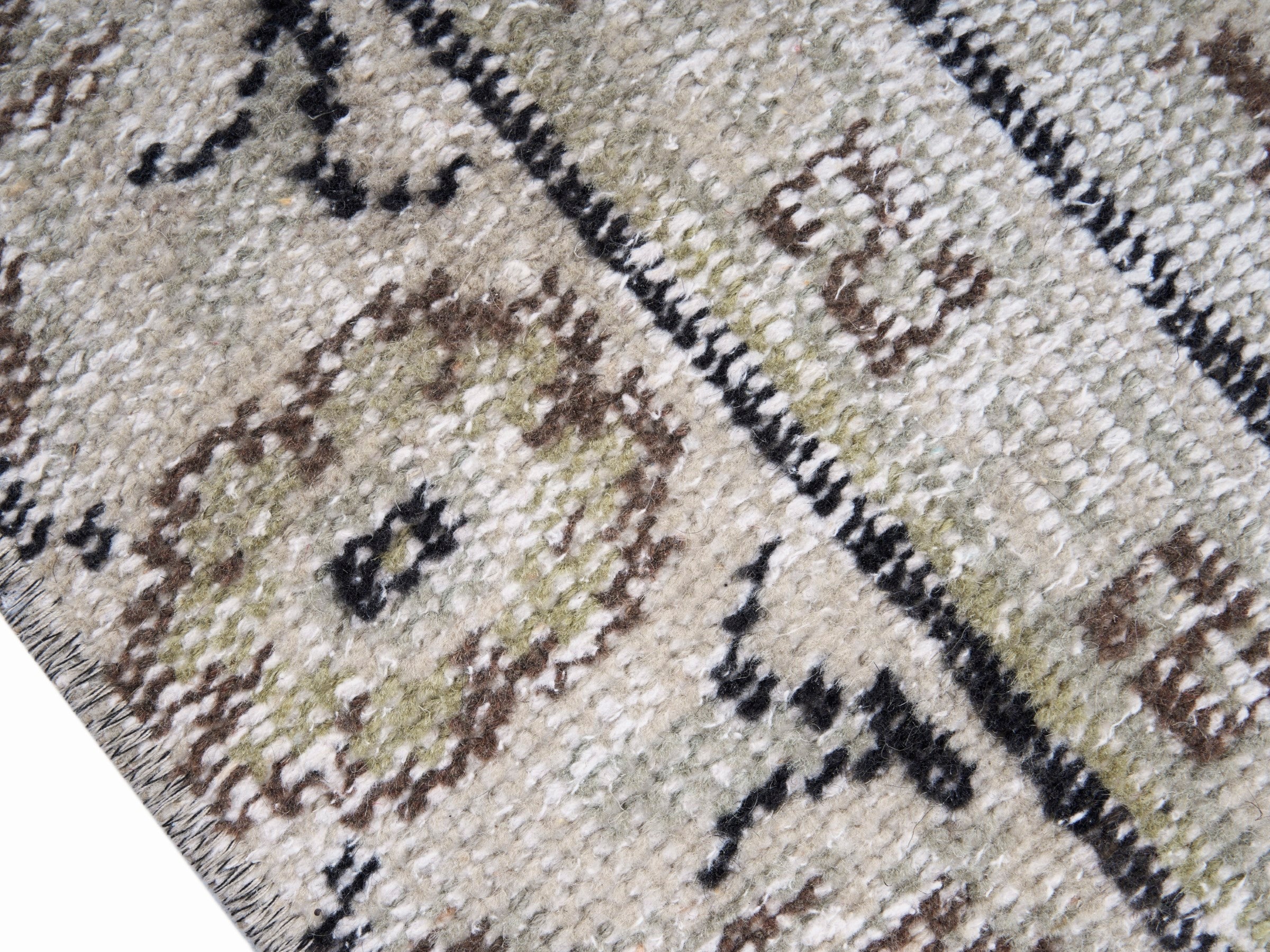 Turkish Manisa area rug in cream and greige, view 6 of 10