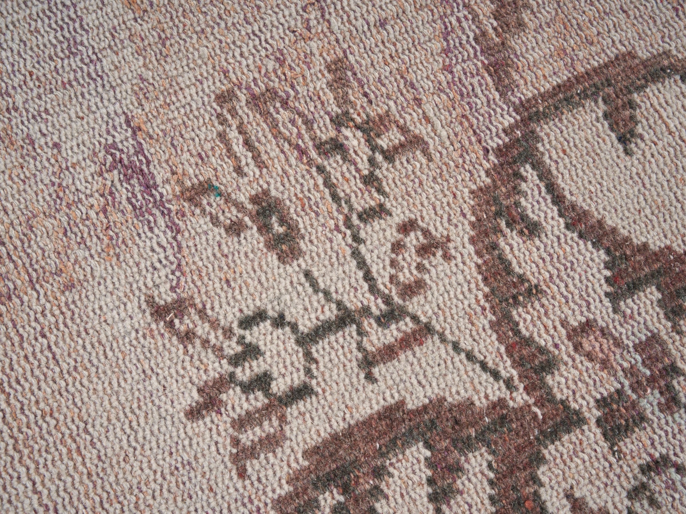 Turkish Manisa area rug in greige and dusty rose, view 7 of 10