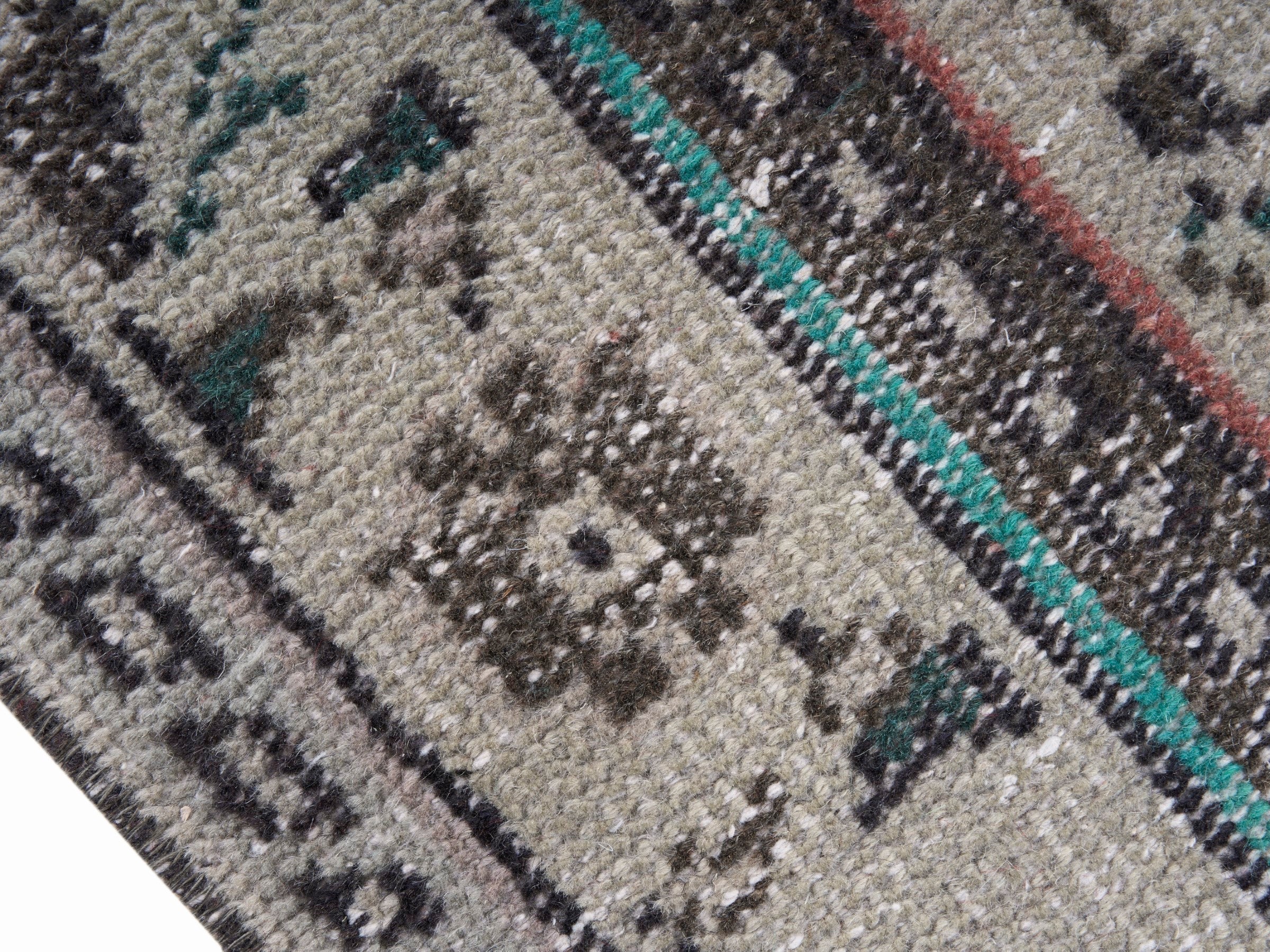 Turkish Manisa area rug in rust and cream, view 6 of 10