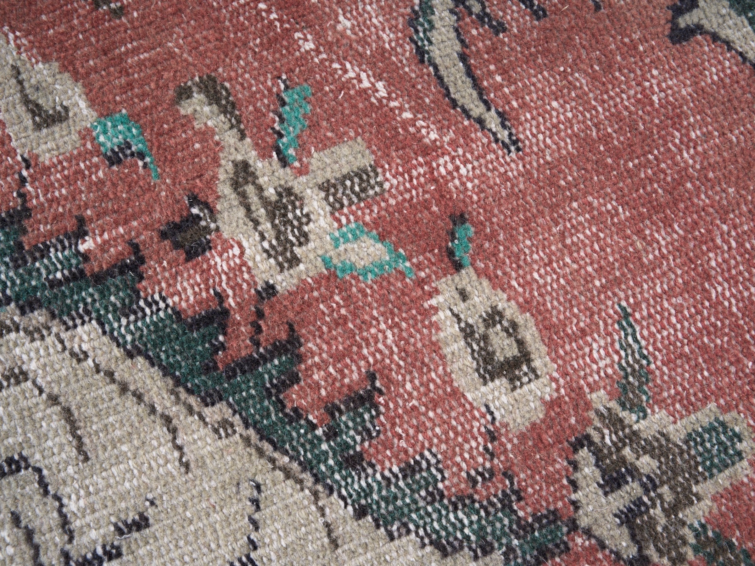 Turkish Manisa area rug in rust and cream, view 7 of 10